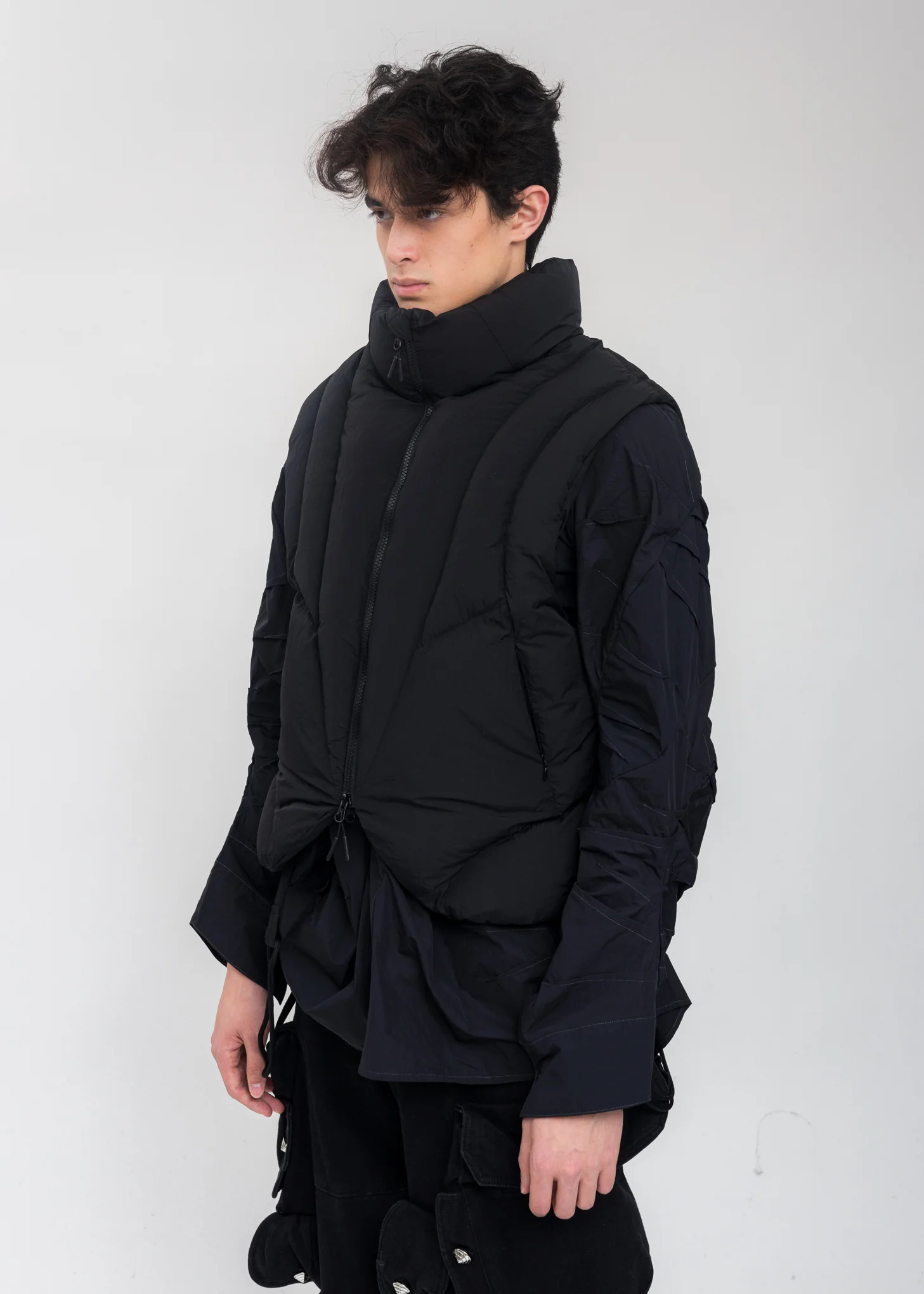 Black Reversible Padded Vest - Image 3