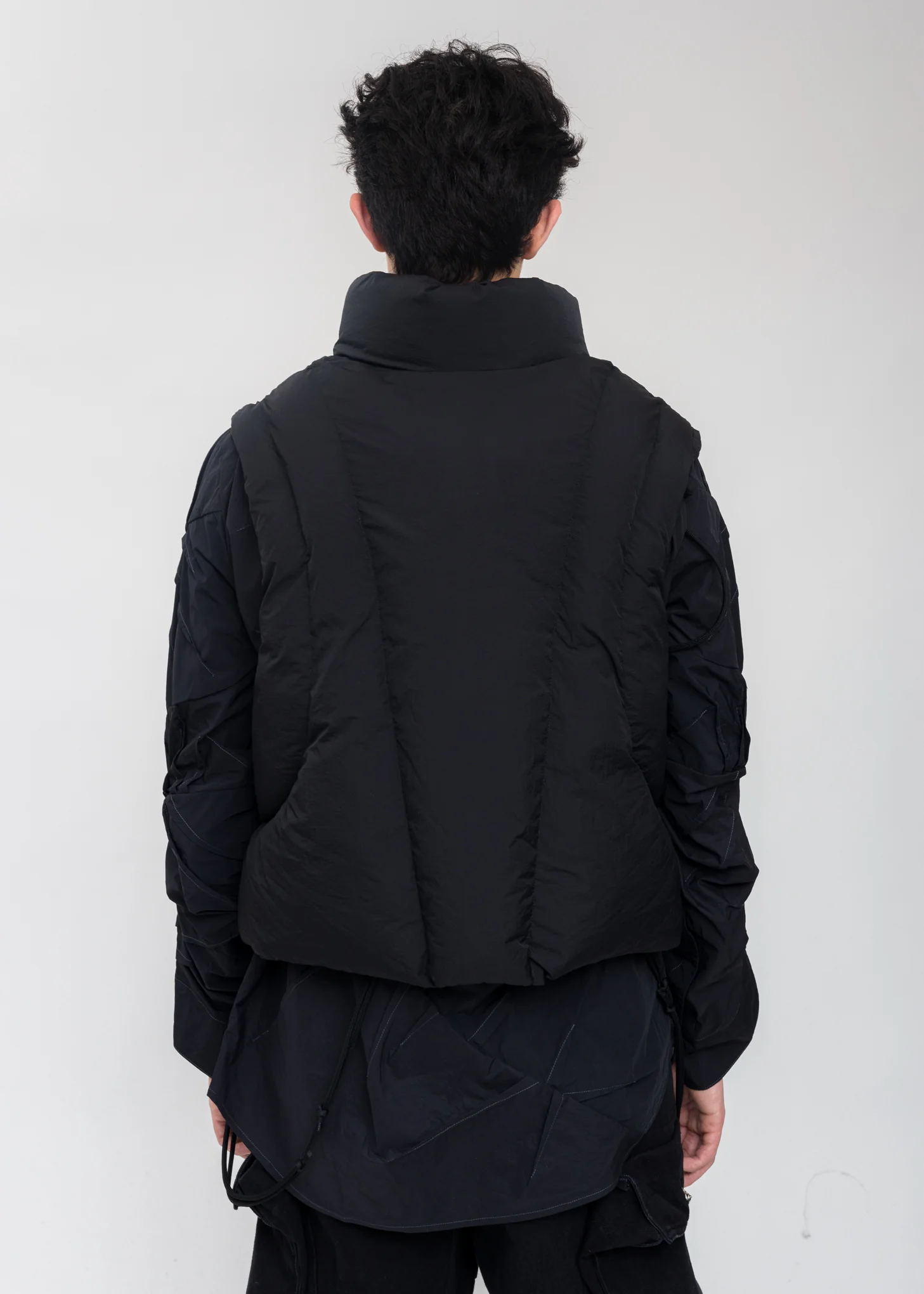 Black Reversible Padded Vest - Image 4