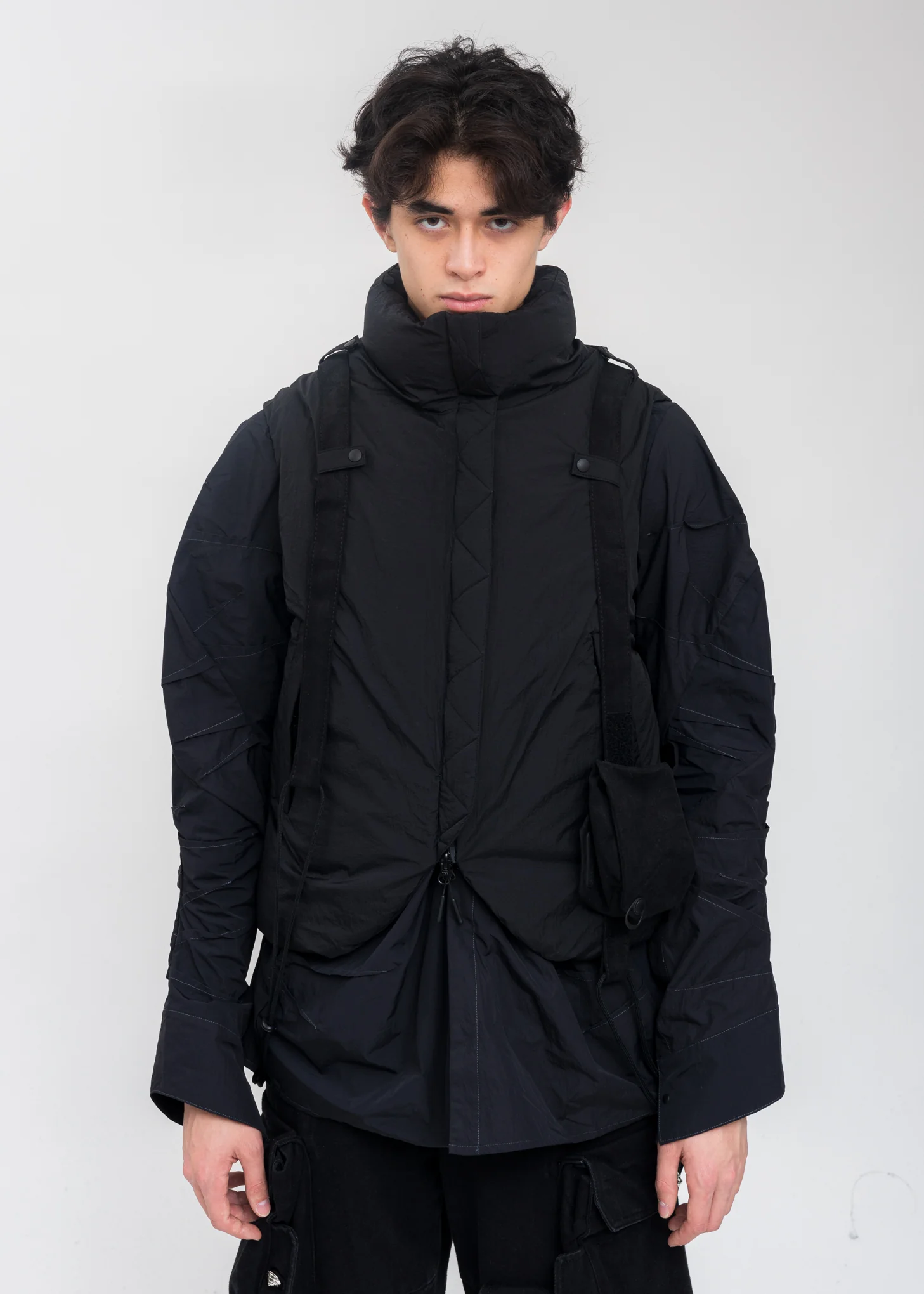 Black Reversible Padded Vest - Image 7