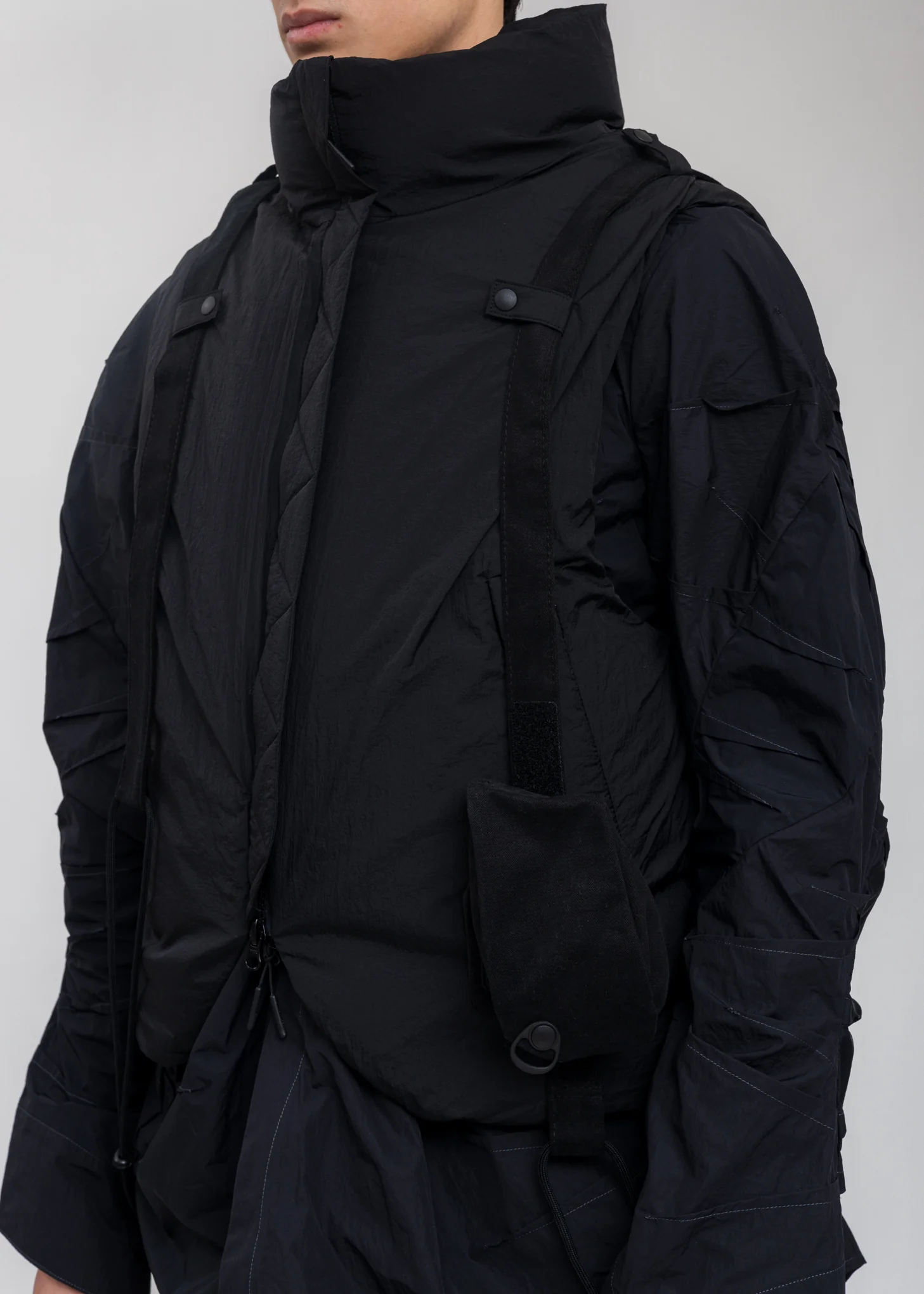 Black Reversible Padded Vest - Image 9