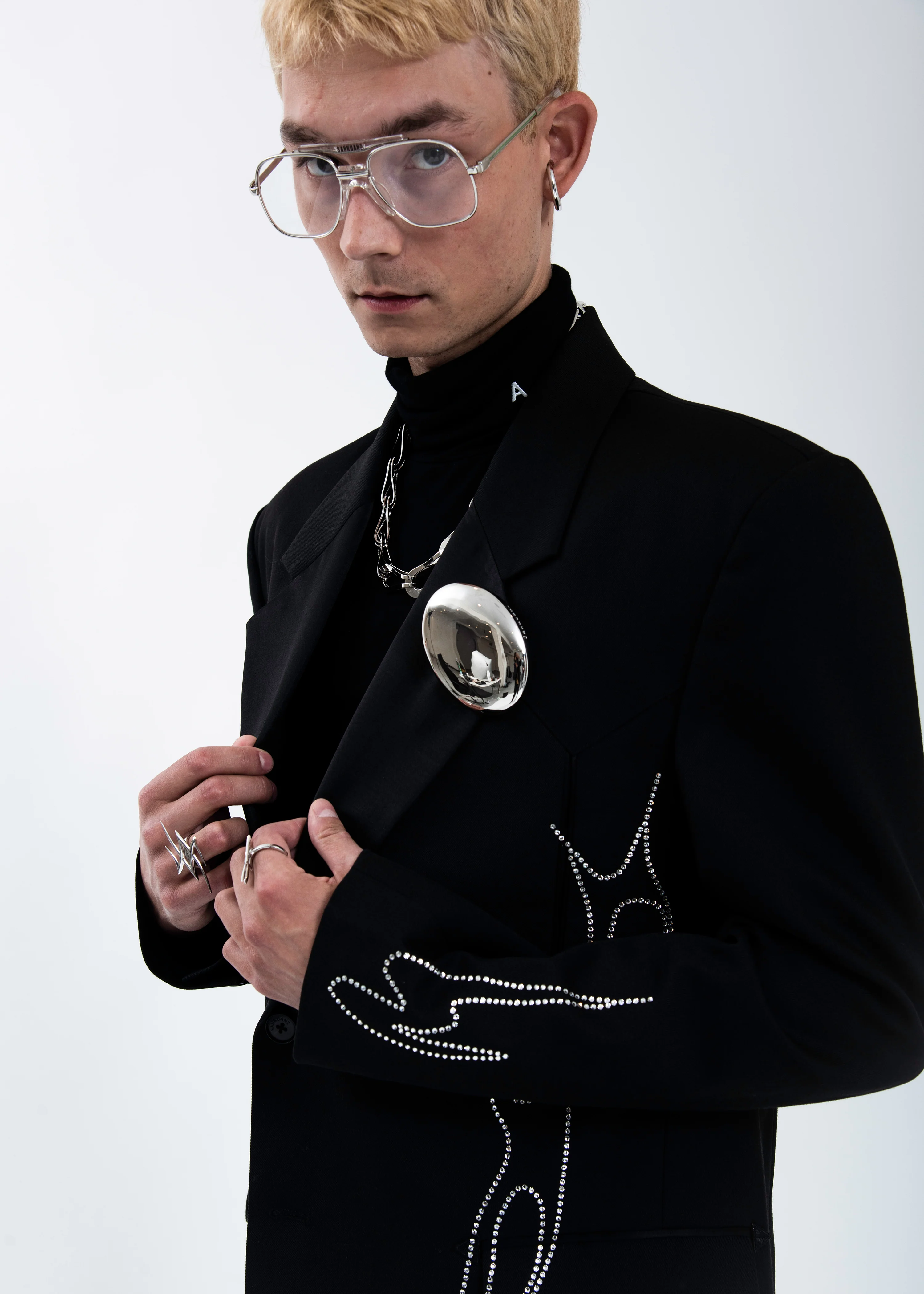 Black Rhinestone Blazer - Image 6