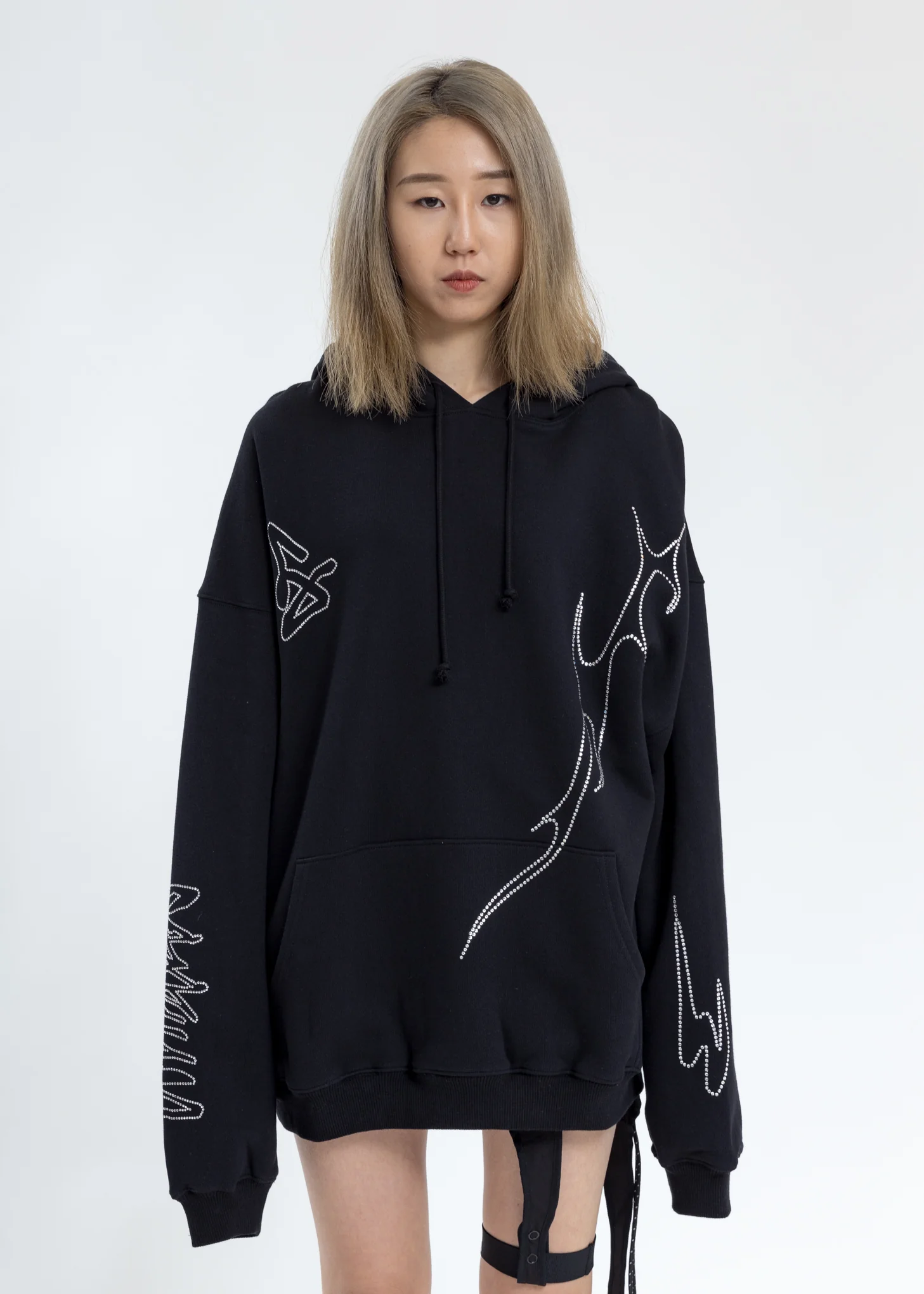 Black Rhinestone Hoodie