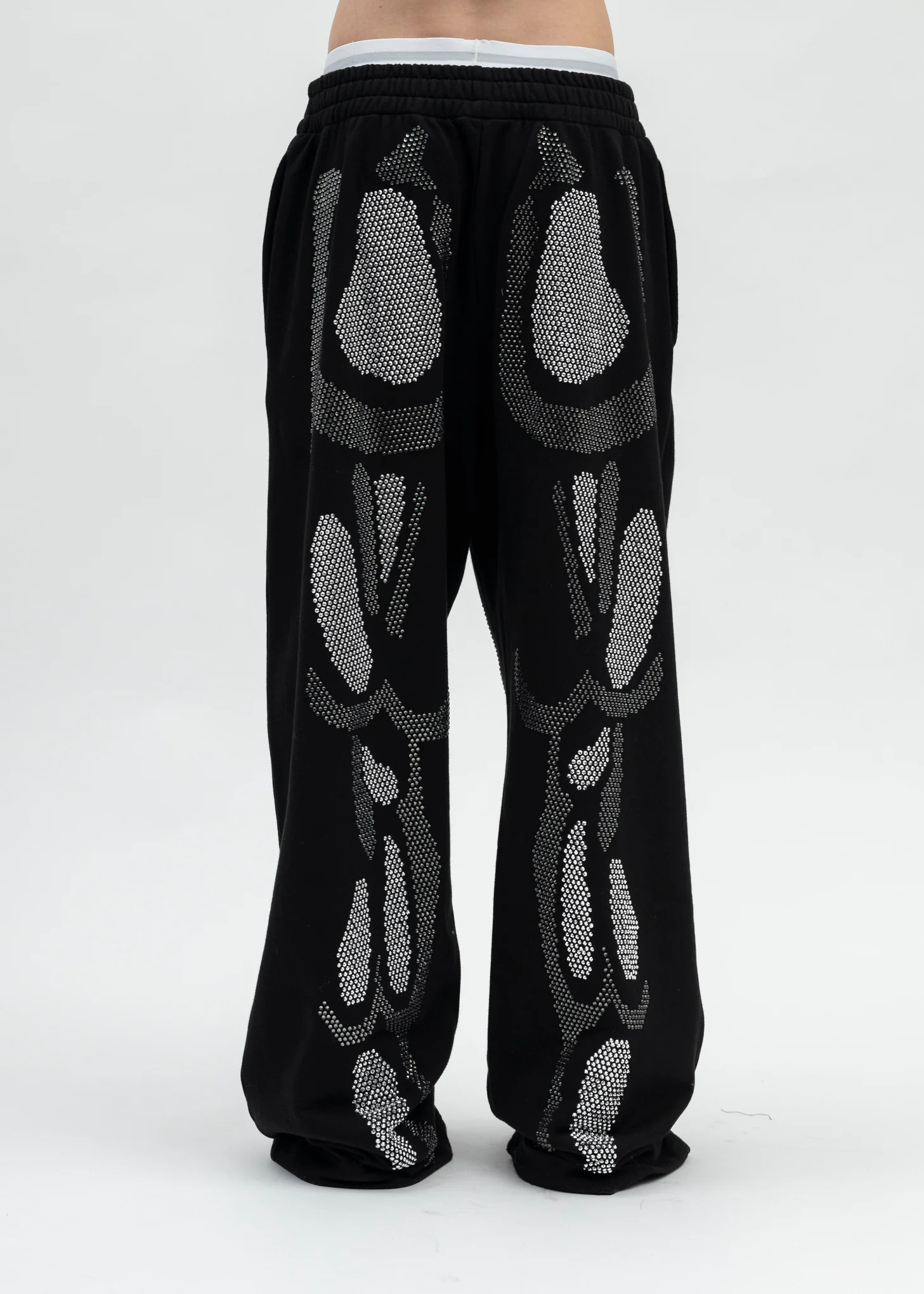 BLACK RHINESTONES JOGGERS - Image 2
