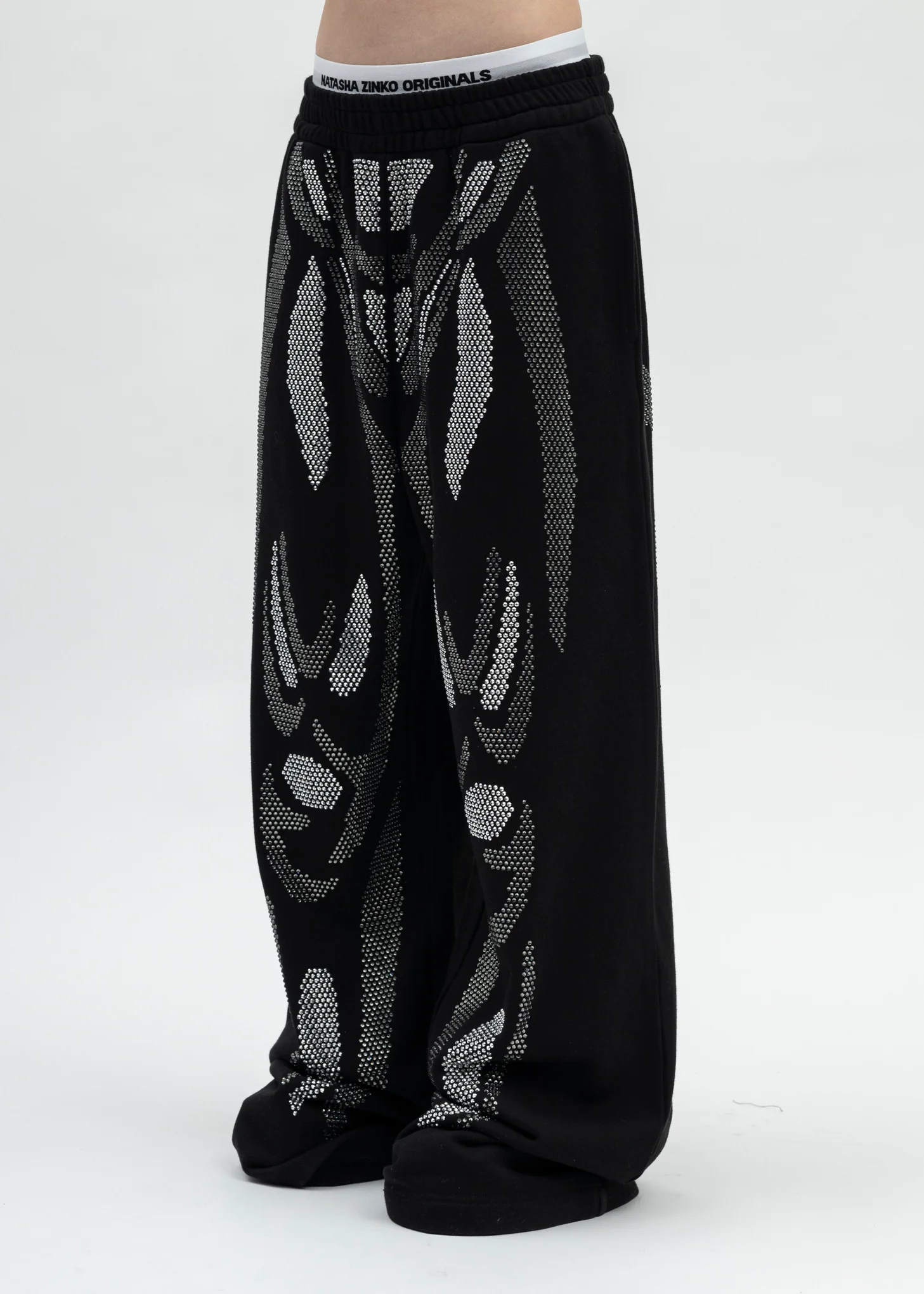 BLACK RHINESTONES JOGGERS - Image 3