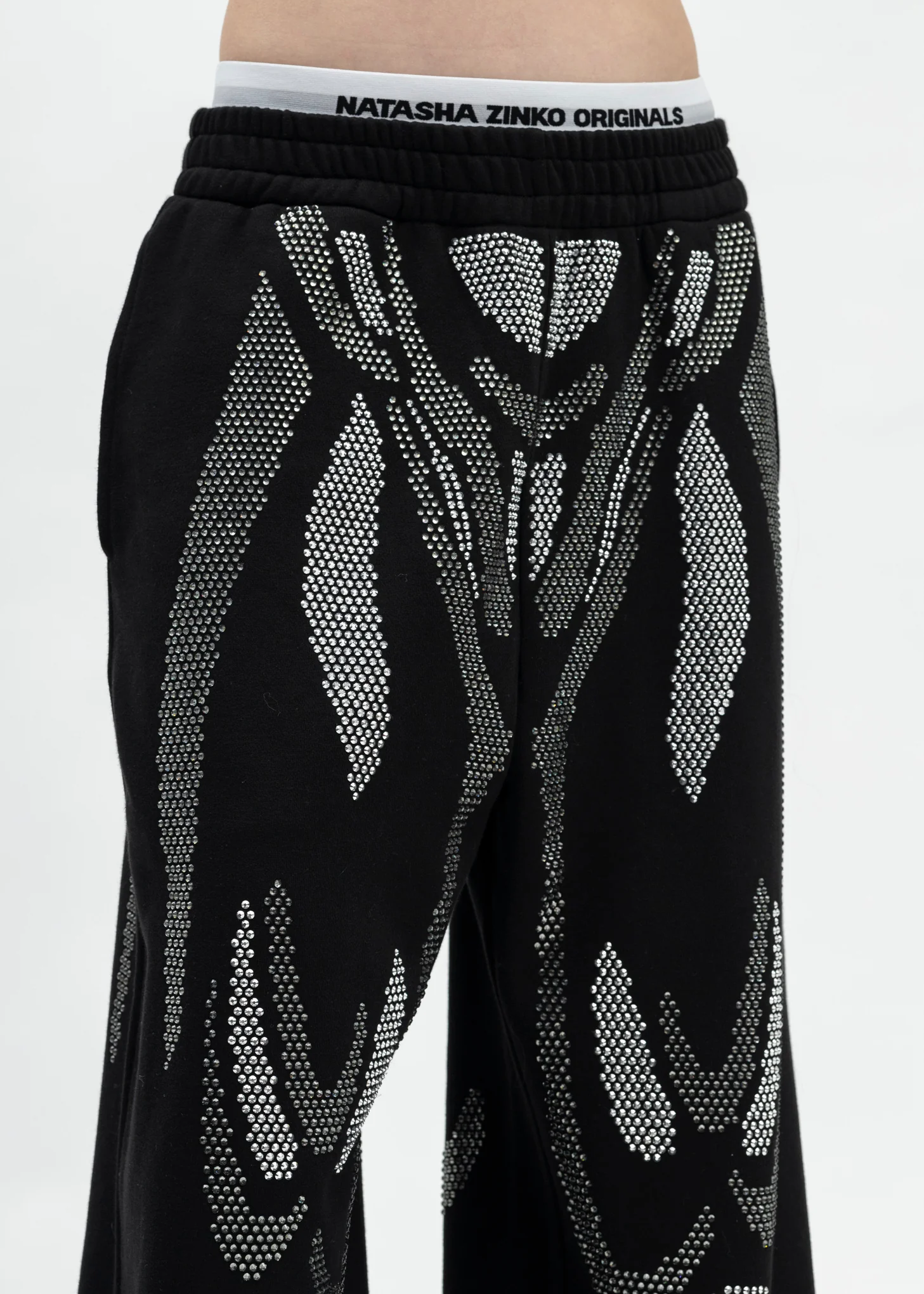 BLACK RHINESTONES JOGGERS - Image 4