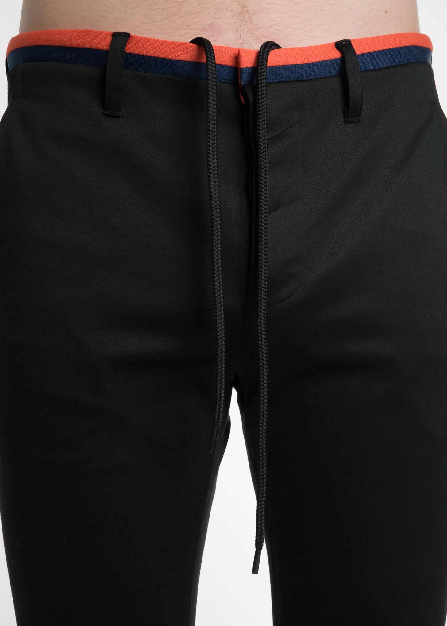 Black Rib Football Flare Track Pants - Image 4