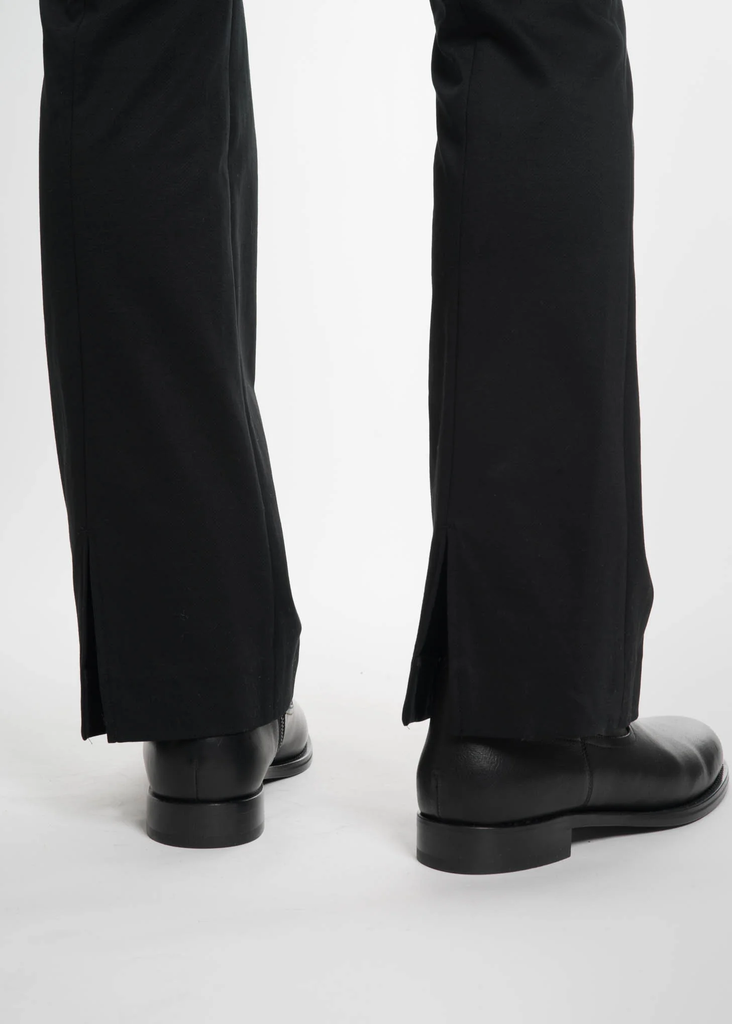 Black Rib Football Flare Track Pants - Image 5