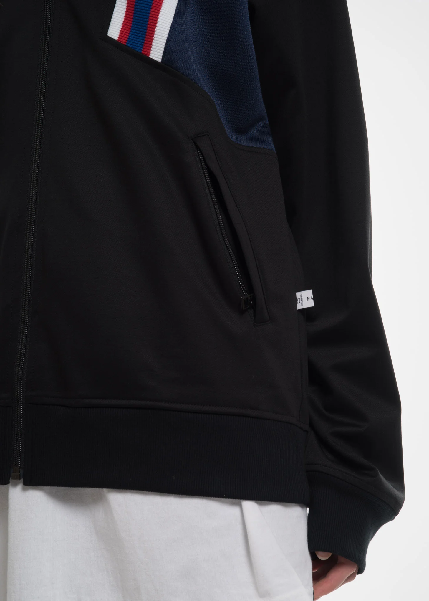 Black Rib Football Track Jacket - Image 5