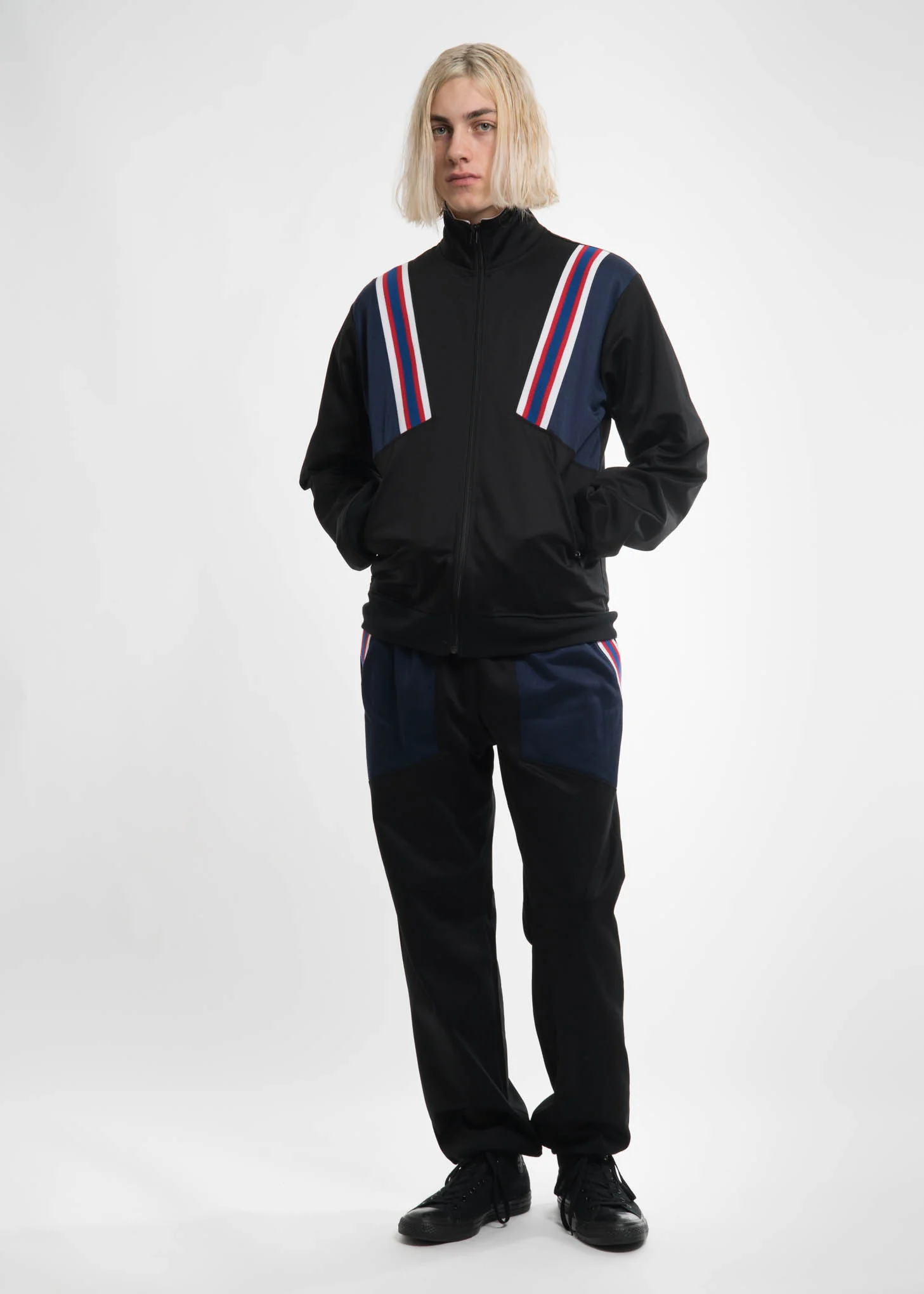 Black Rib Football Track Jacket - Image 7