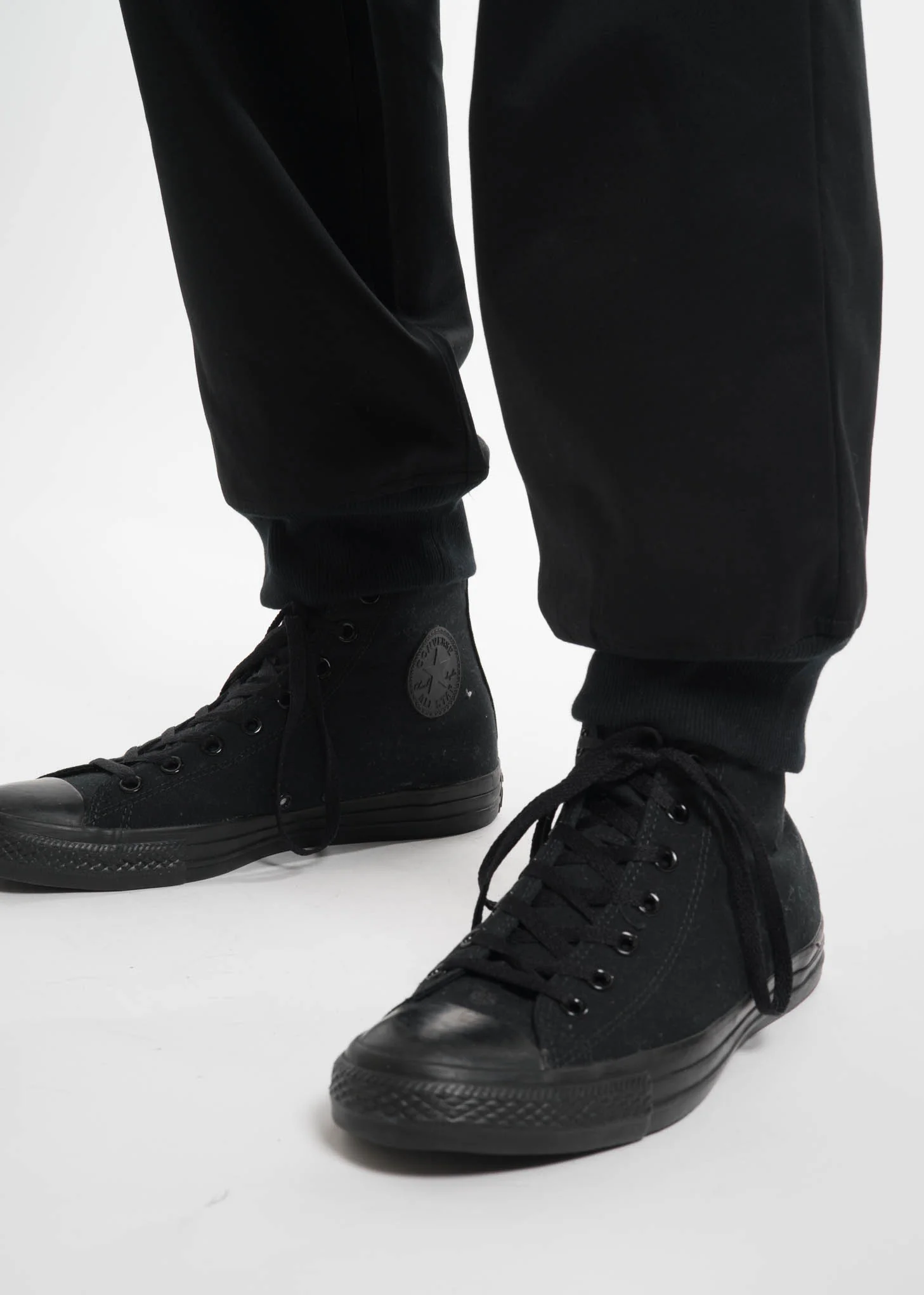 Black Rib Football Track Pants - Image 5