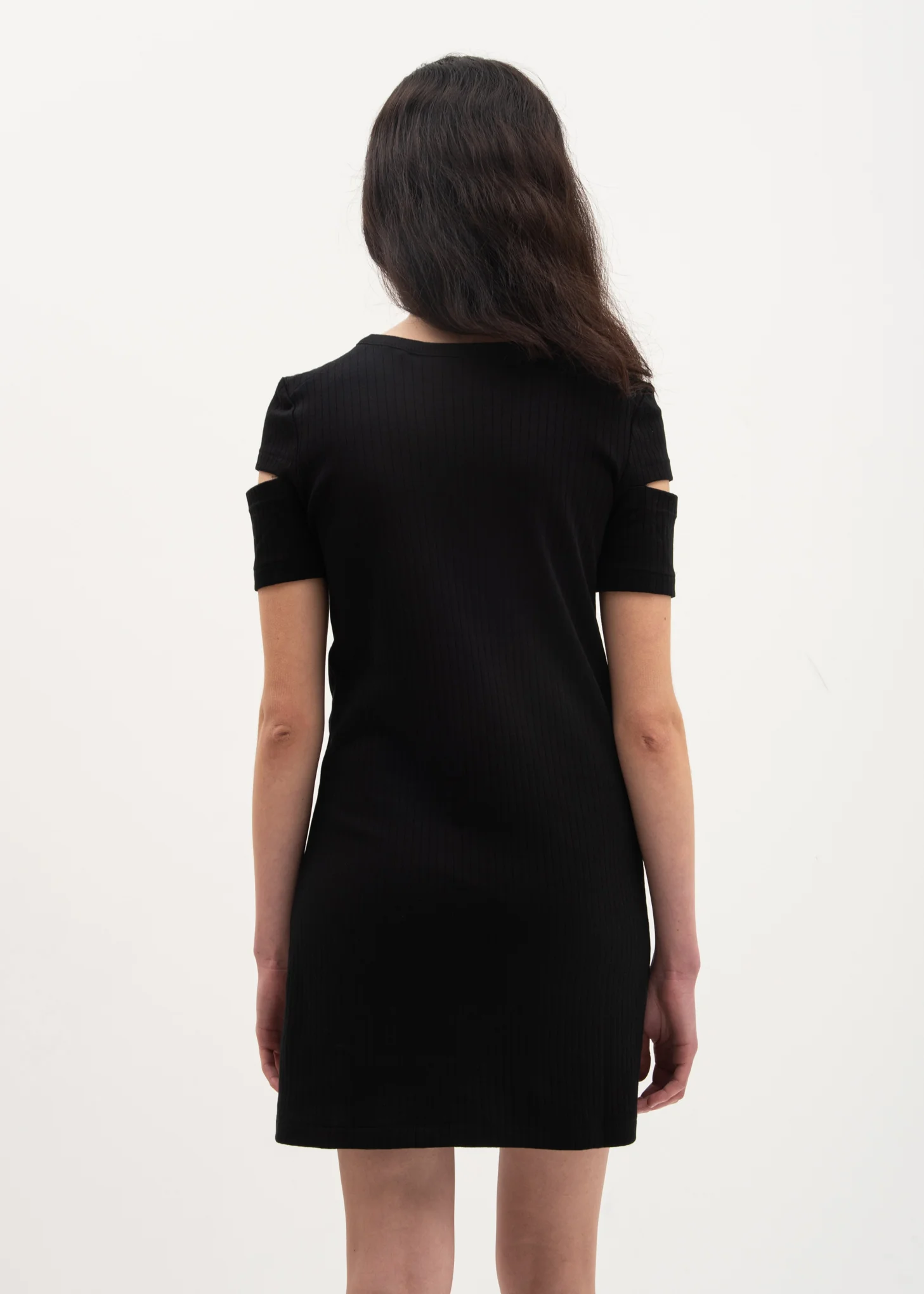 Black Ribbed Dress - Image 3