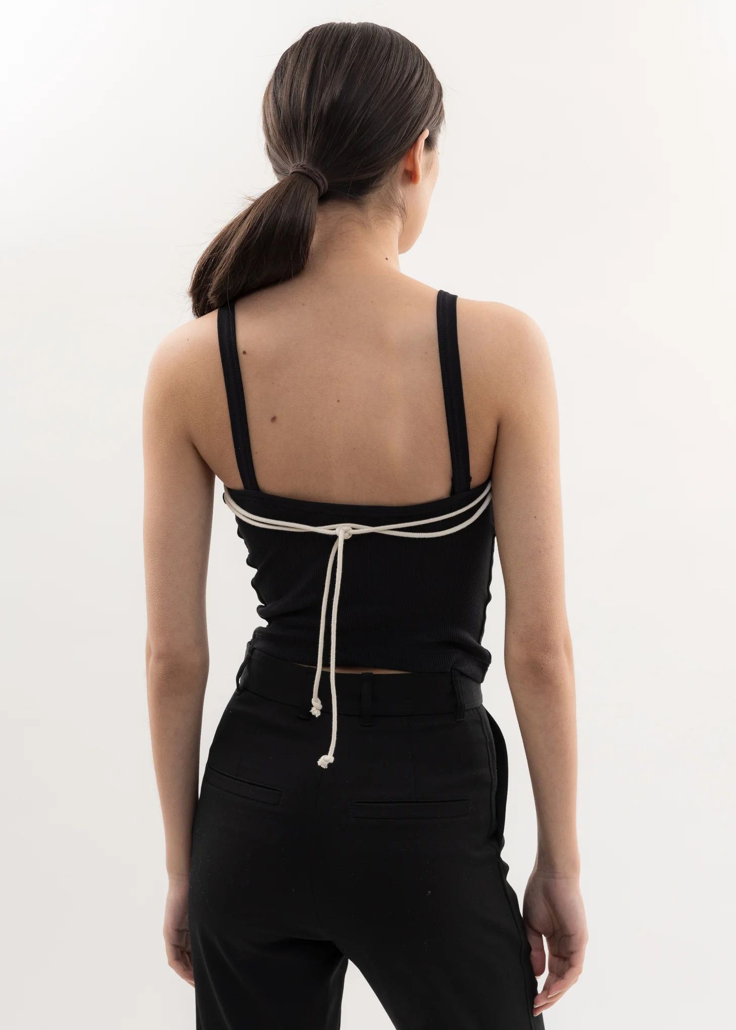 Black Ribbed Slip Top - Image 2