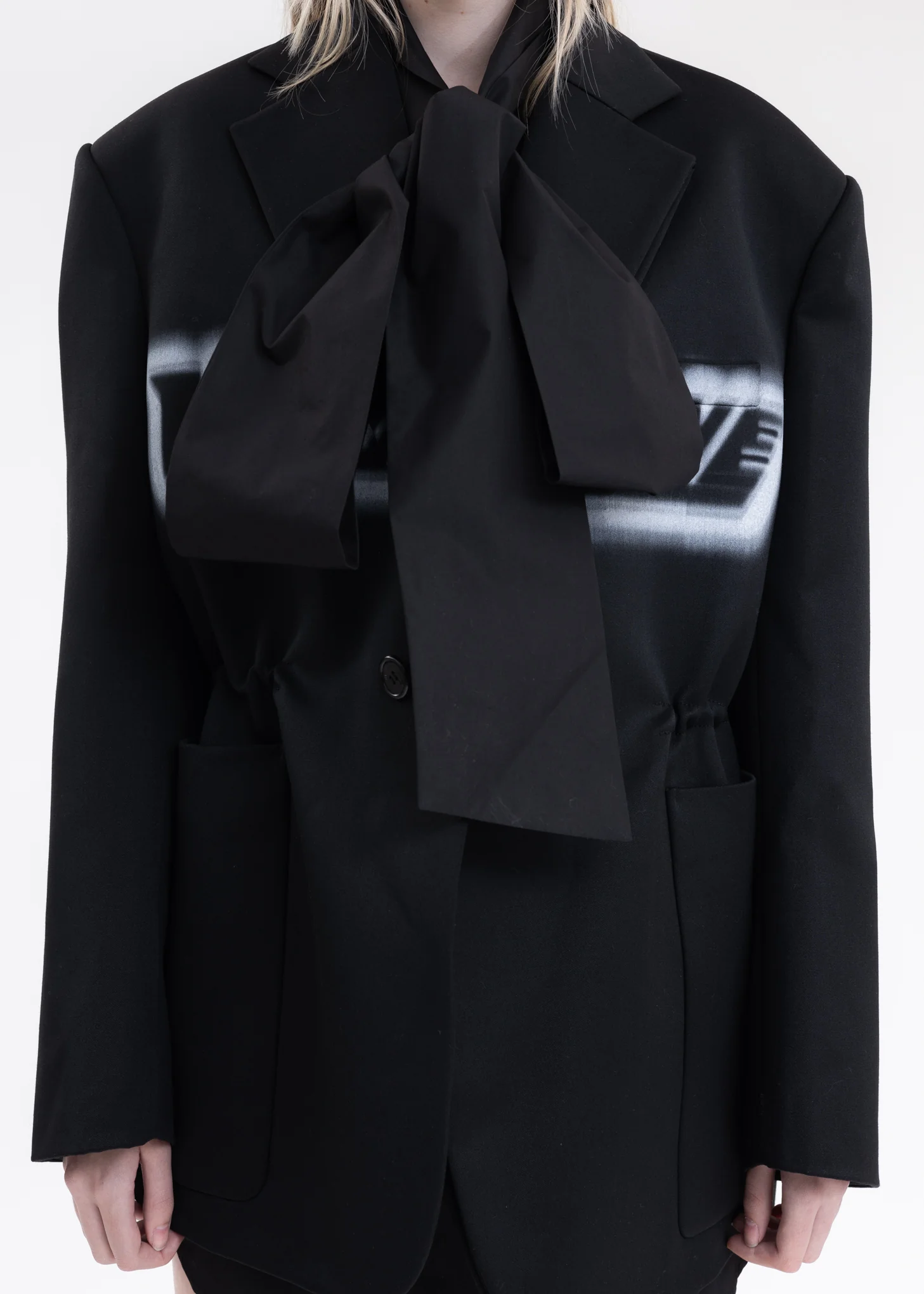 BLACK RIBBON COLLAR SHIRT - Image 7