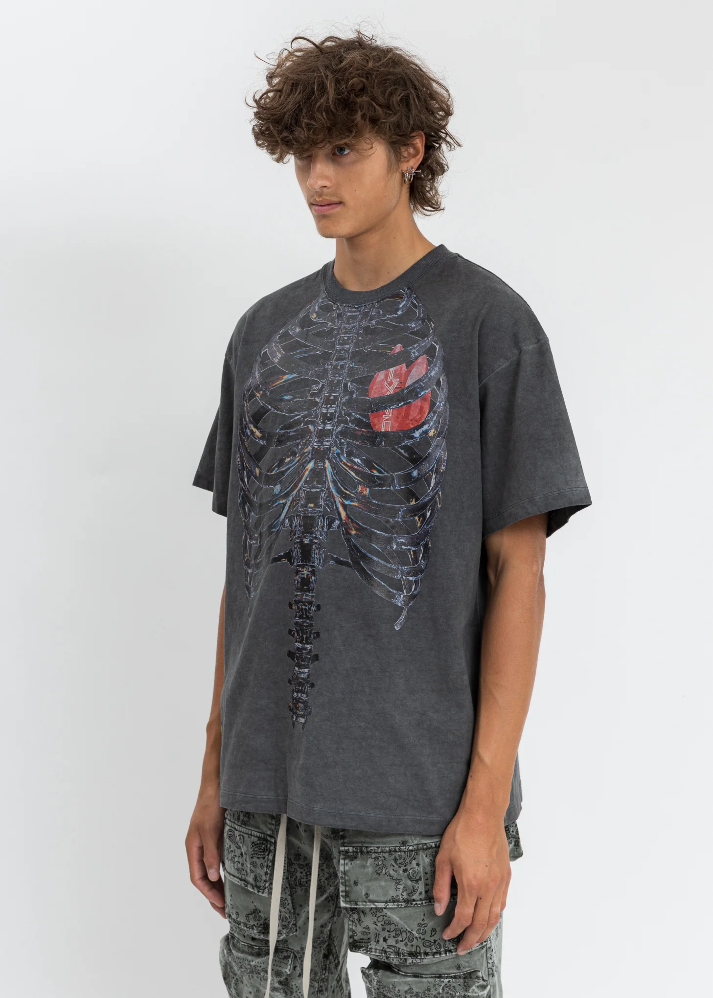 Black Rib Cage T-Shirt - Image 3