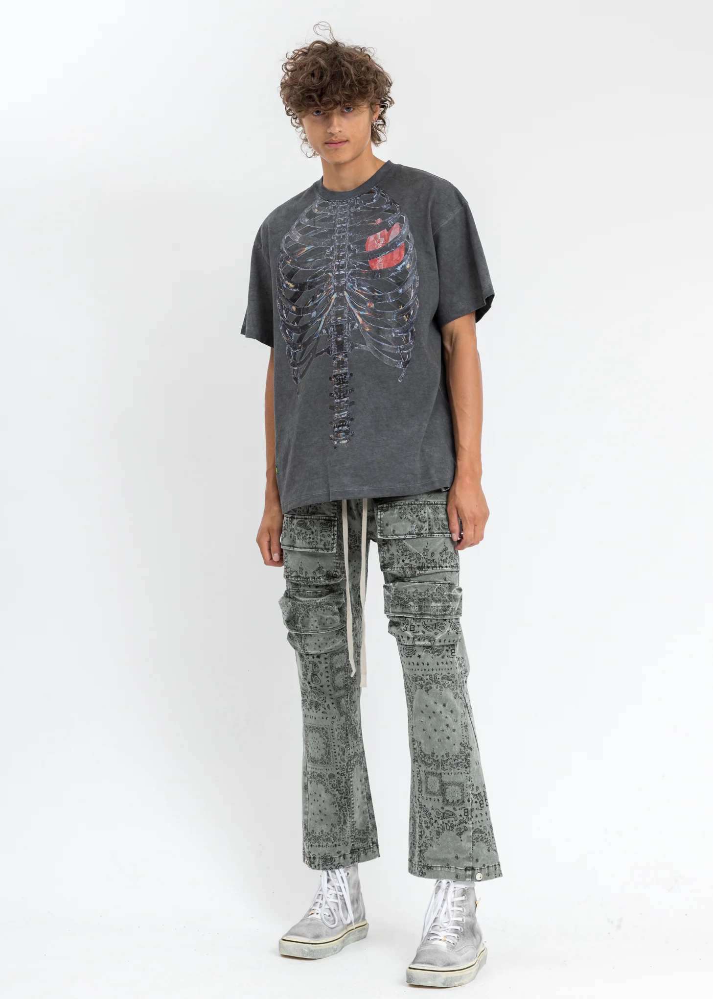 Black Rib Cage T-Shirt - Image 6