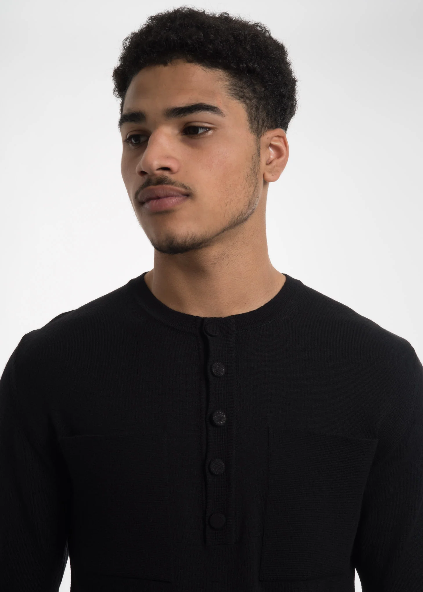 Black Ripley Knitted T-Shirt - Image 4
