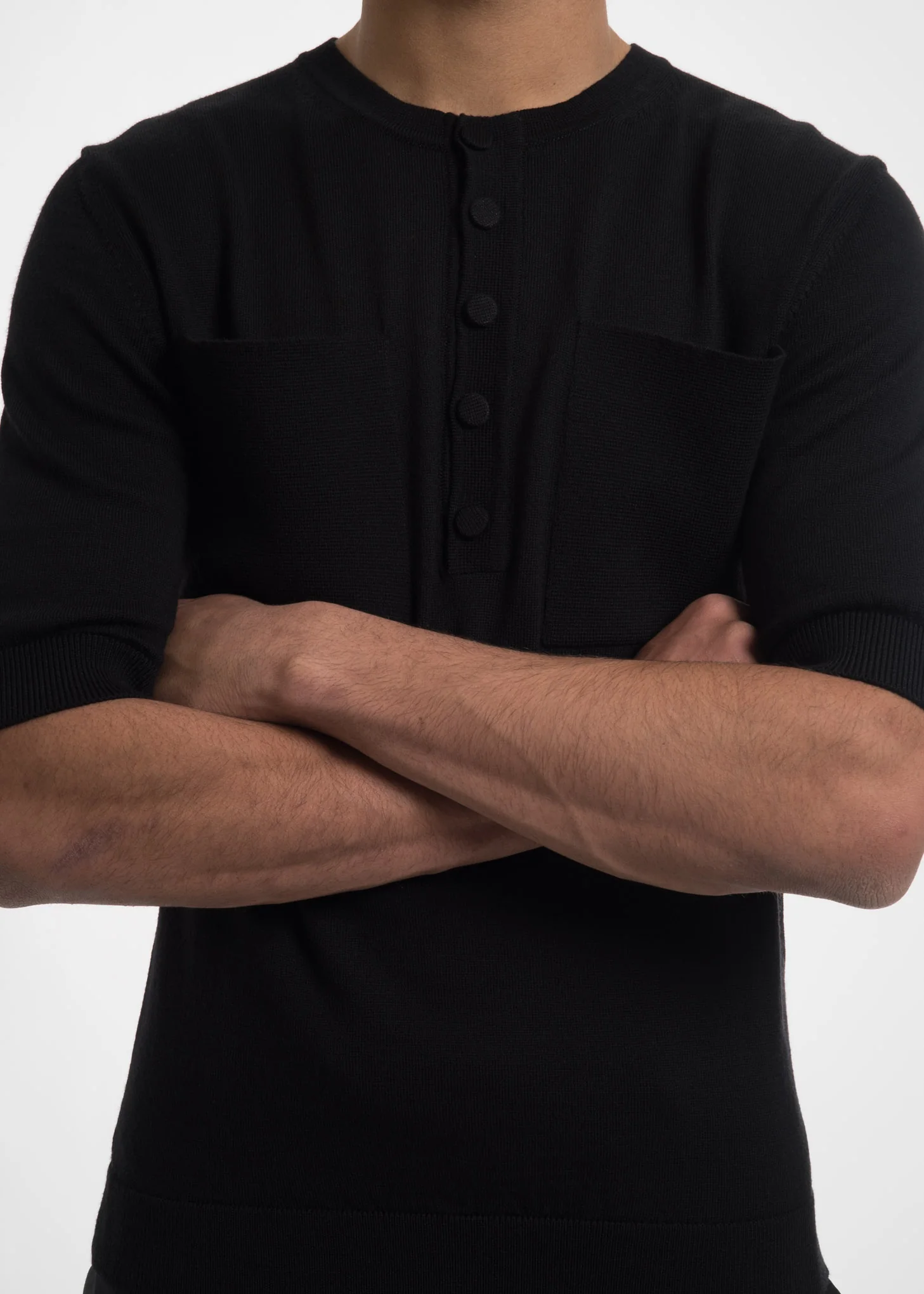 Black Ripley Knitted T-Shirt - Image 6