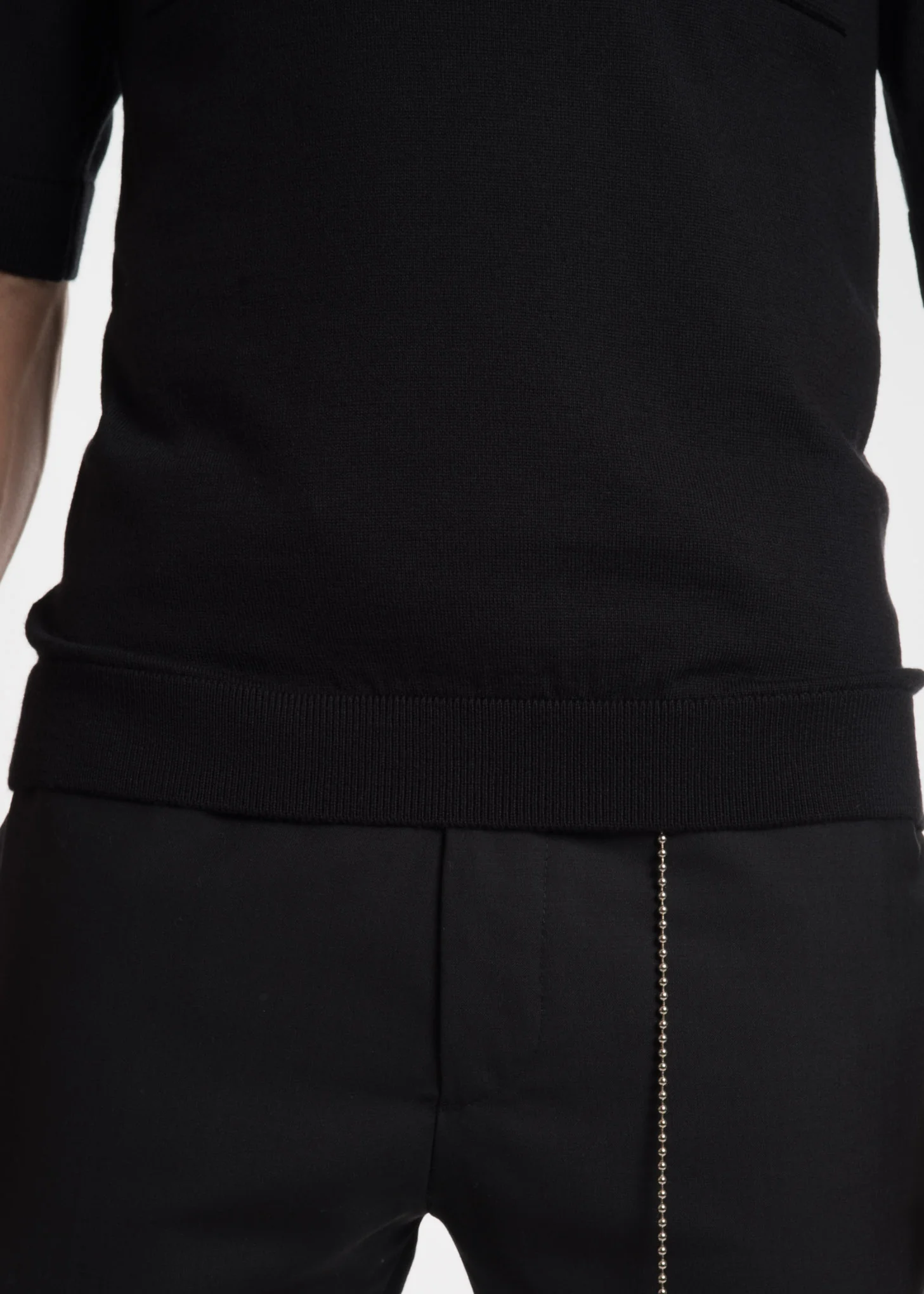 Black Ripley Knitted T-Shirt - Image 7