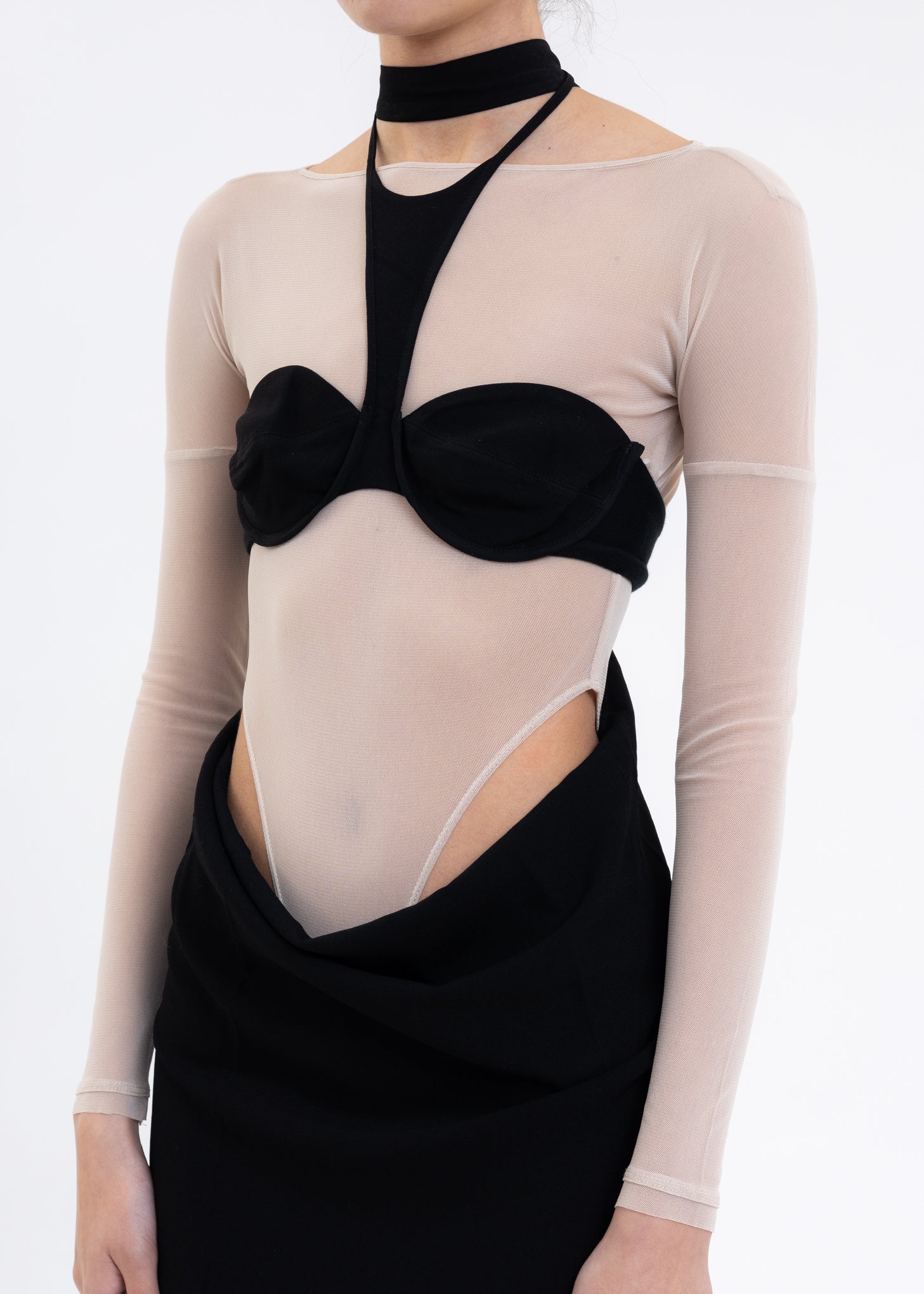 Black Round Neck Dress - Image 4