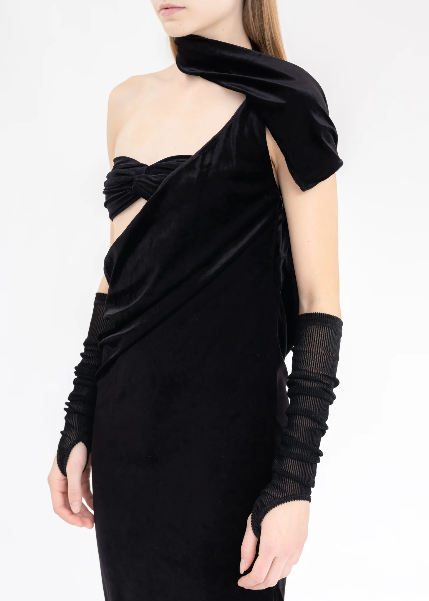 Black Round Shoulder Dress - Image 4