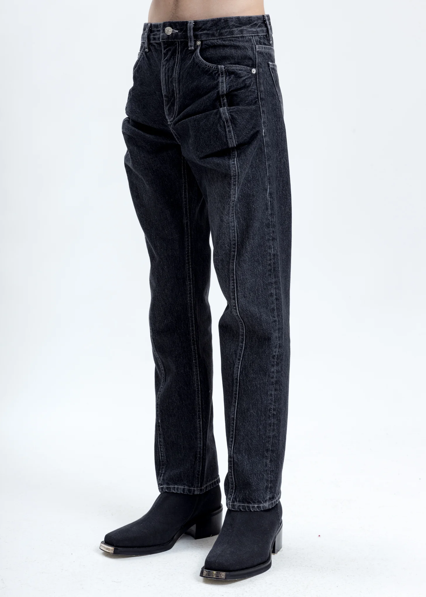 Black Ruffle Pocket Jeans - Image 3