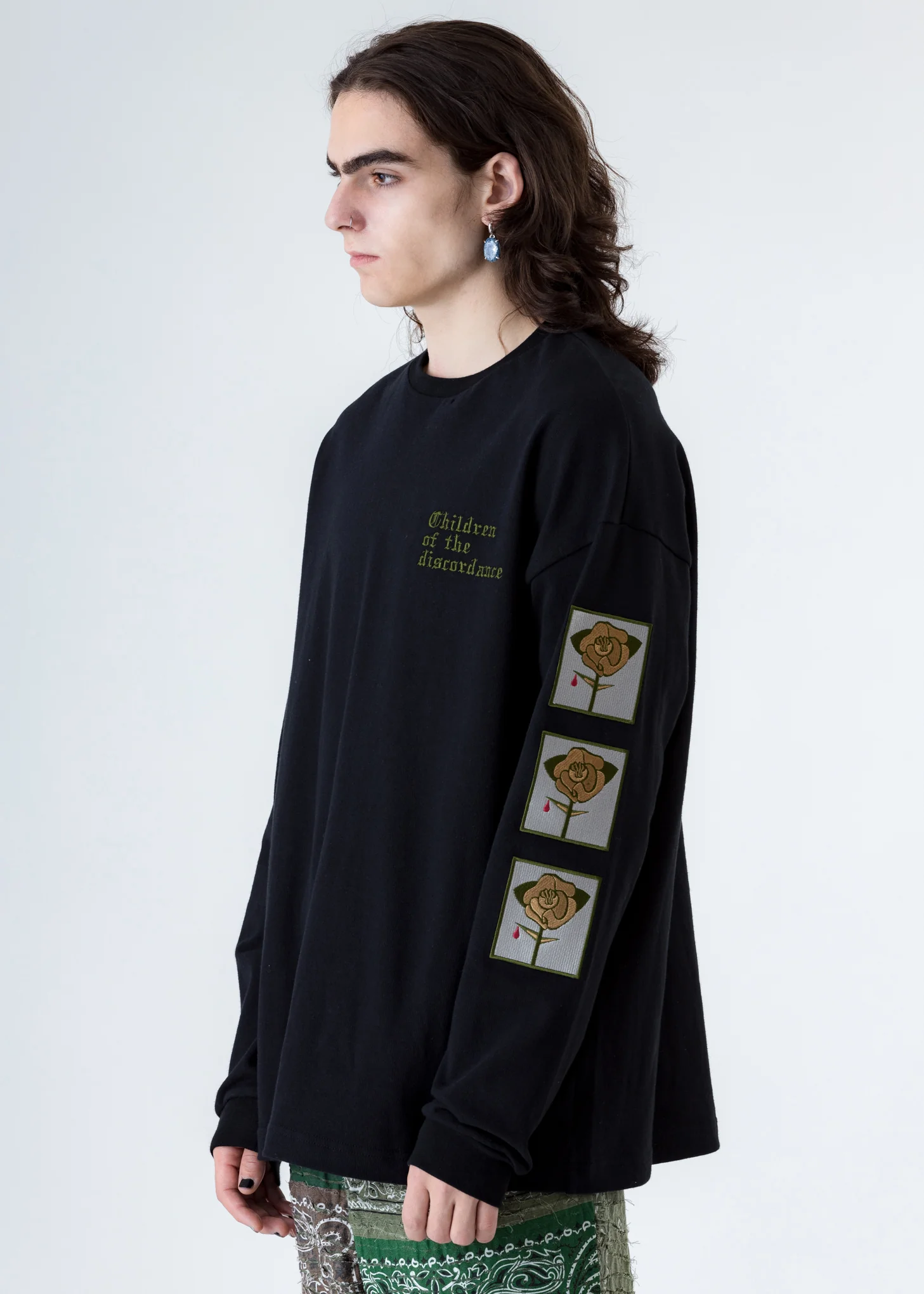 Black Sastr Rose Embroidery Long Sleeves - Image 3