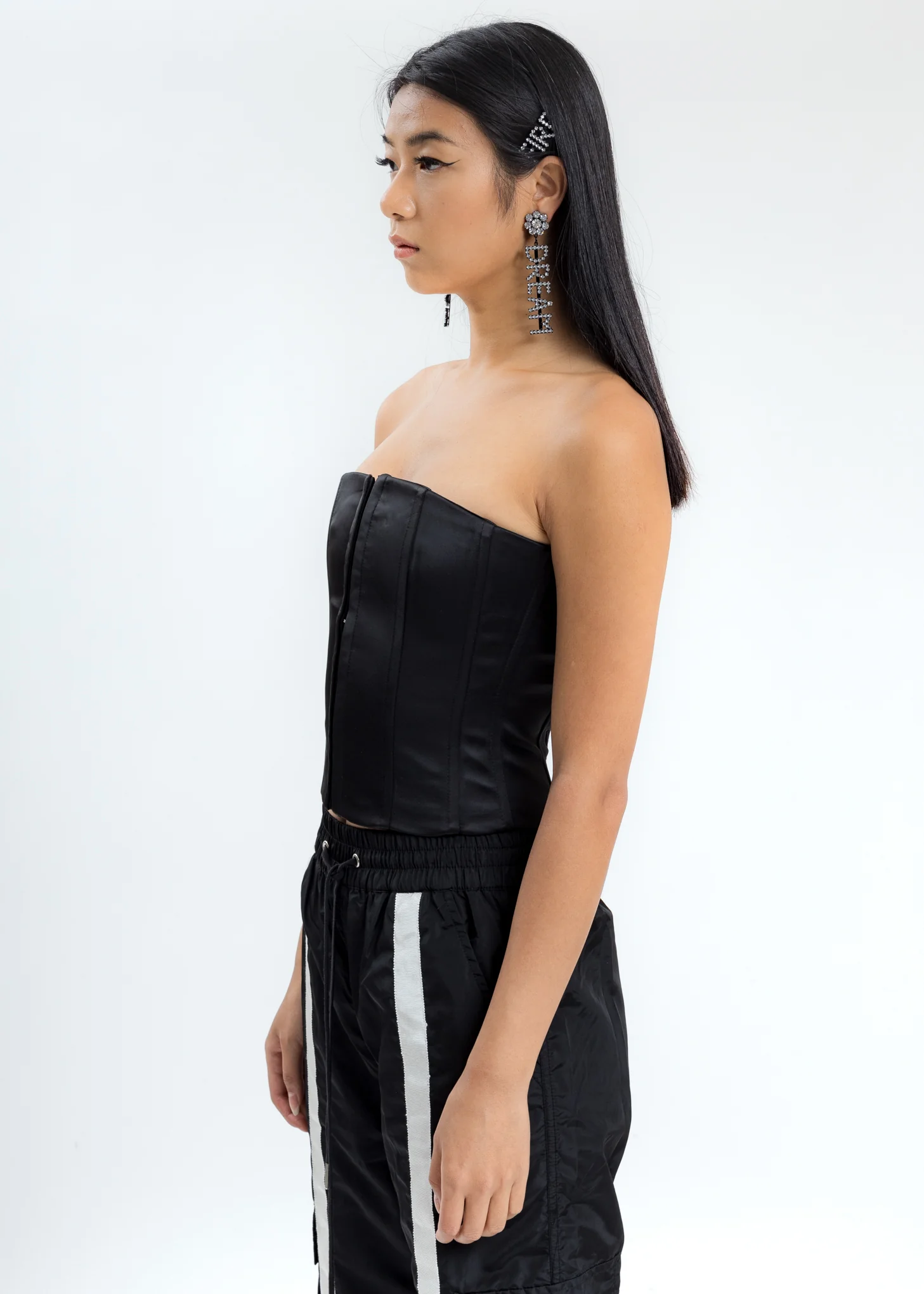 Black Satin Corset - Image 2