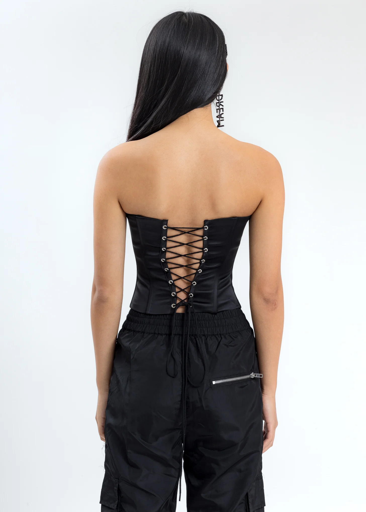 Black Satin Corset - Image 3
