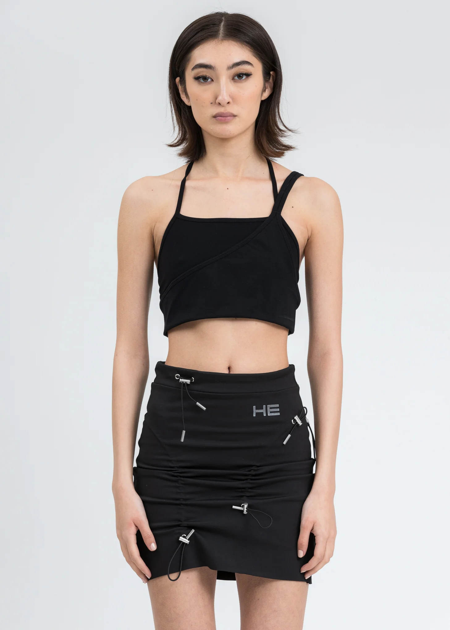 Black Asymmetric Seamless Bra - Image 2