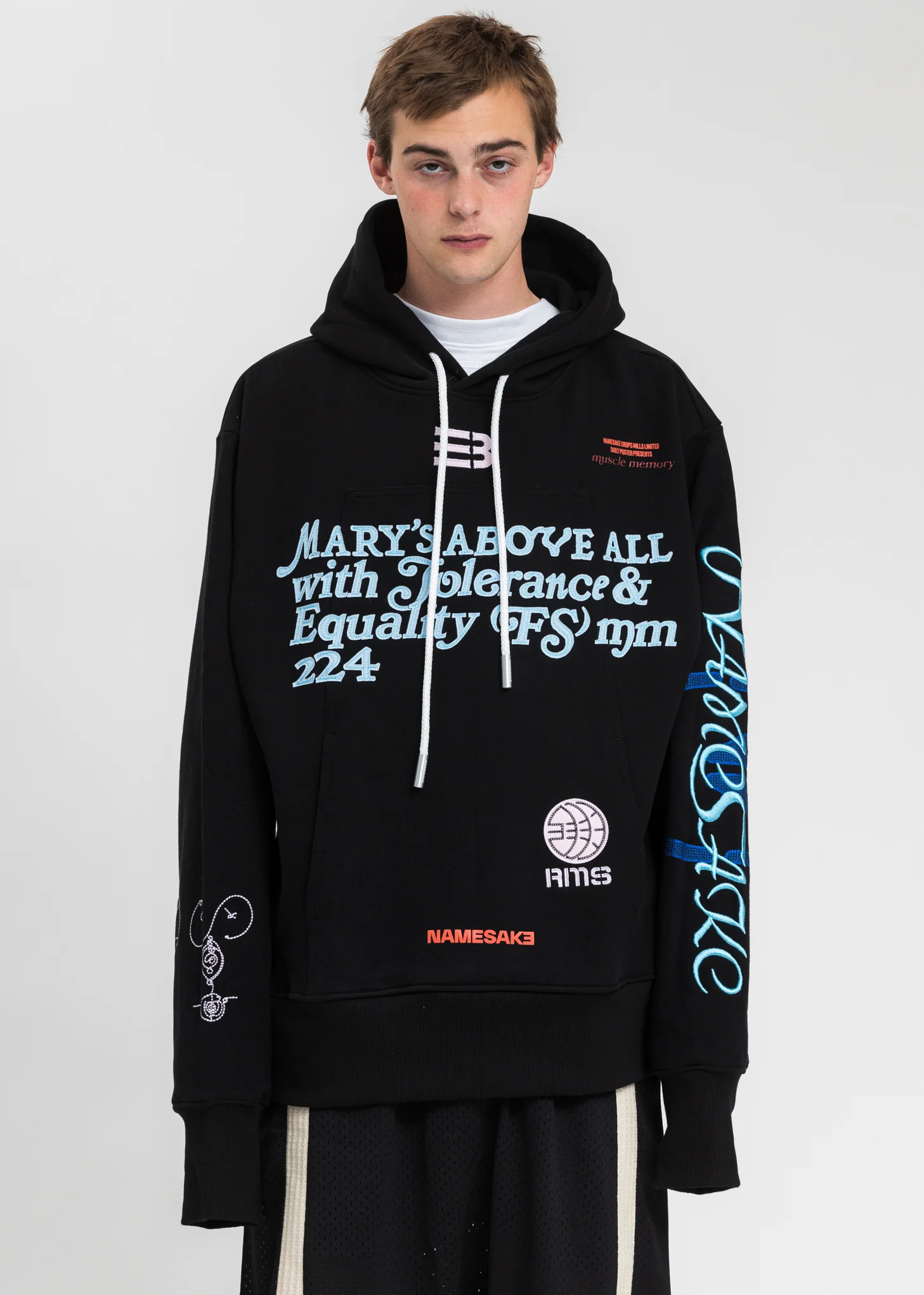 Black Sava Oversized Drawcord Hoodie