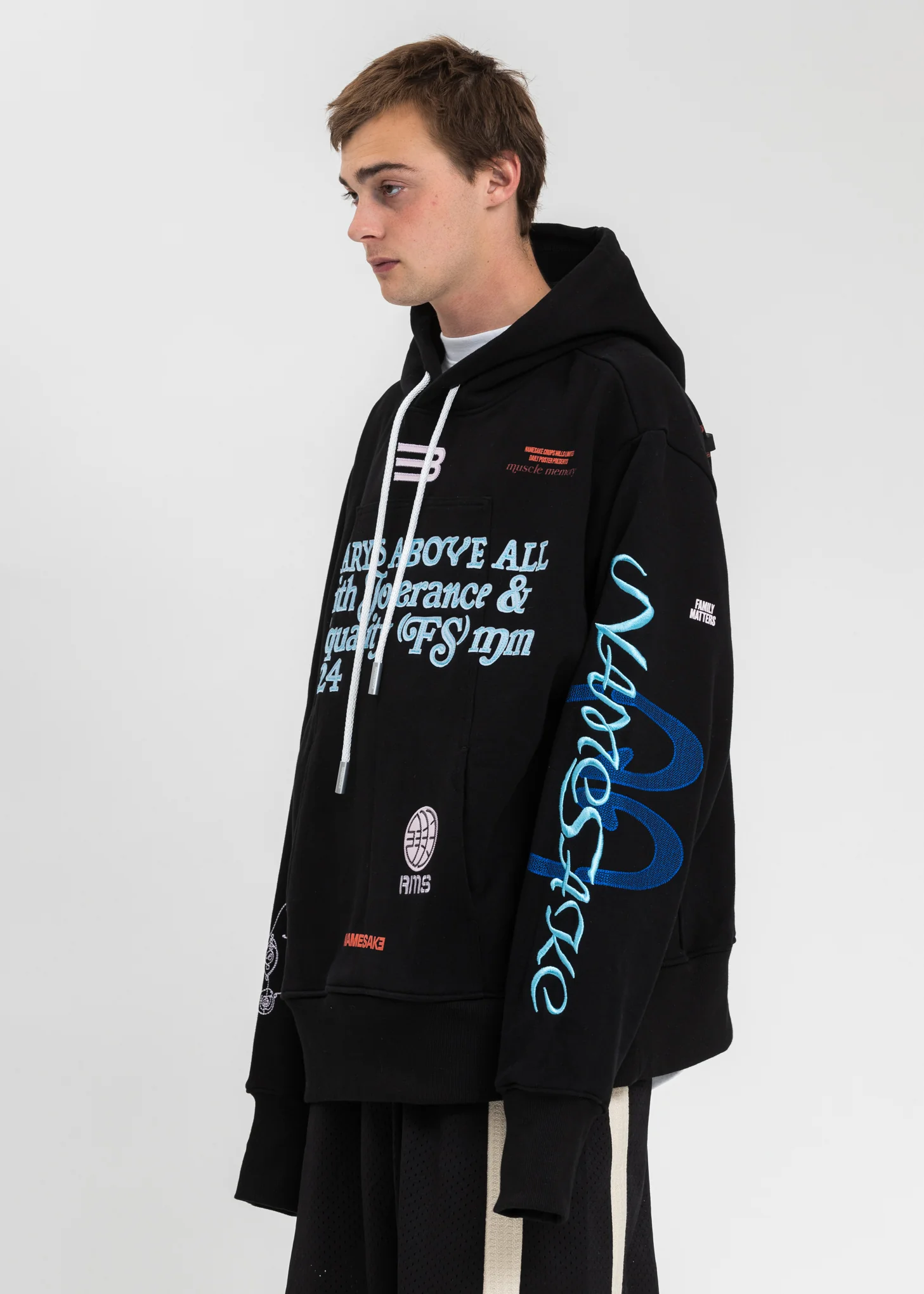 Black Sava Oversized Drawcord Hoodie - Image 3