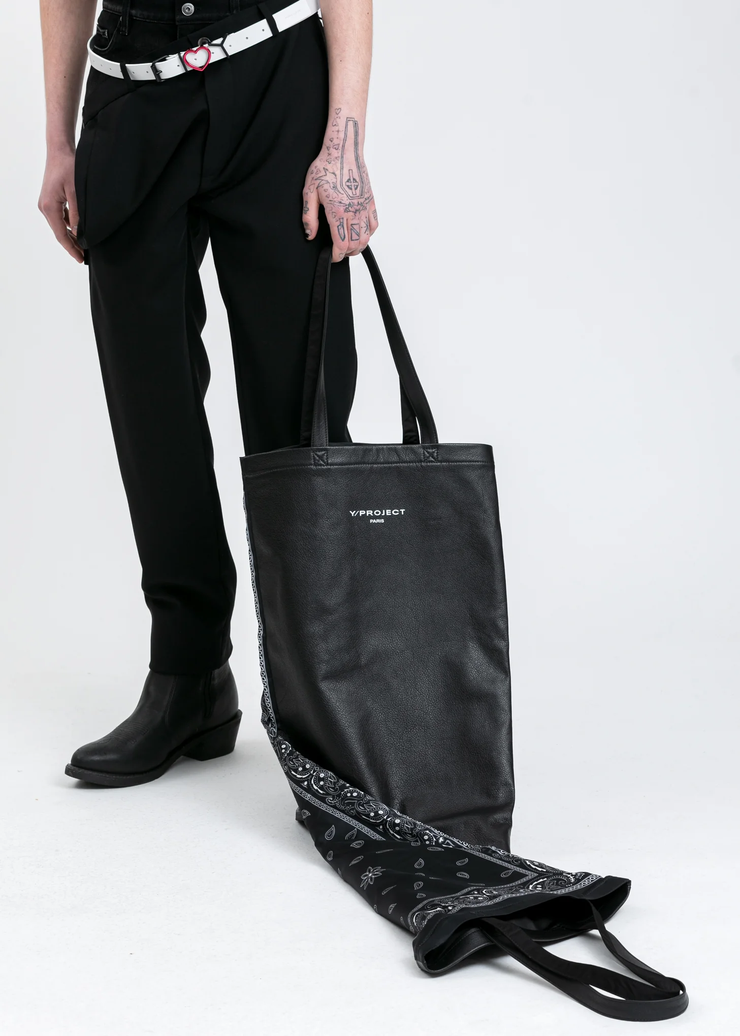 Black Scarf Print Tote Bag