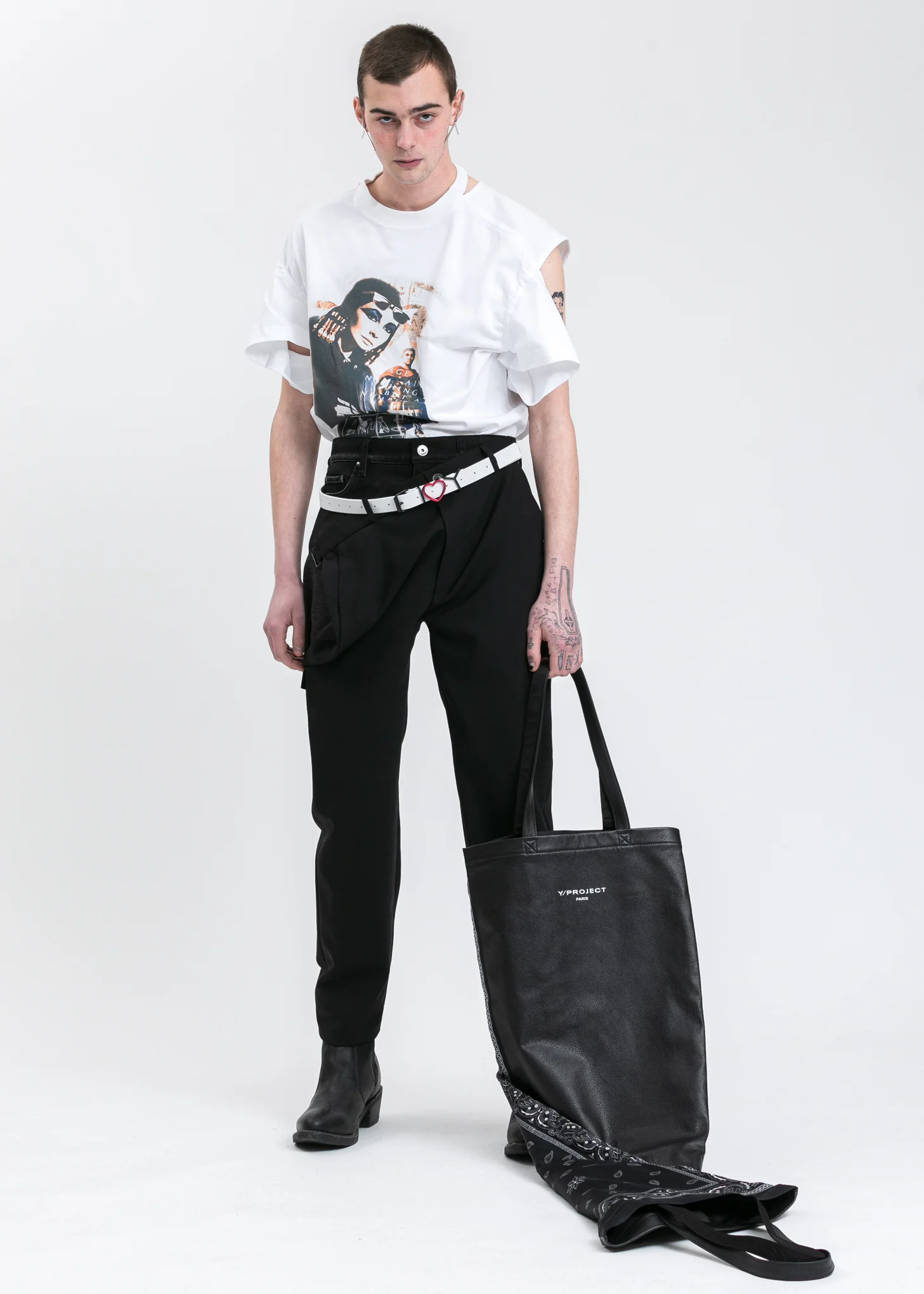 Black Scarf Print Tote Bag - Image 3