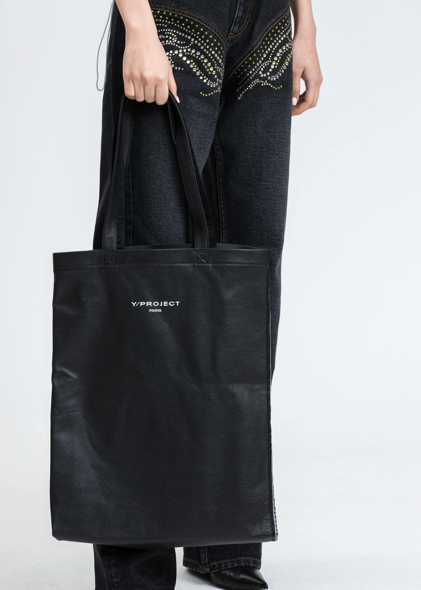 Black Scarf Print Tote Bag