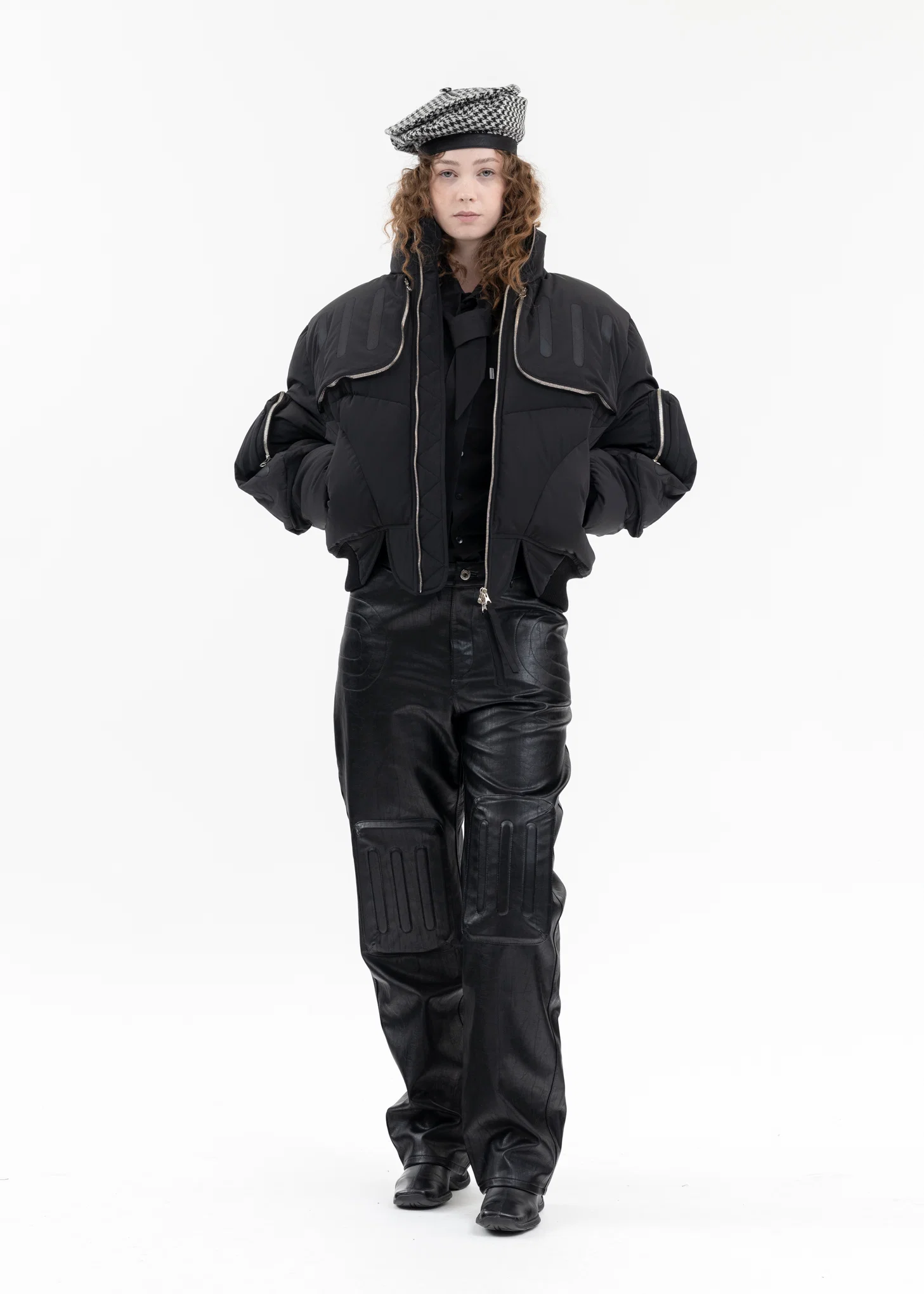 BLACK SCARF TIE-NECK CORSET SHIRTS - Image 8