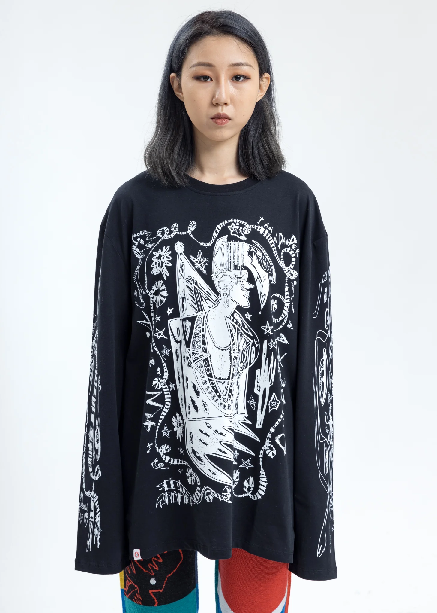 Black Screen Print Long Sleeve