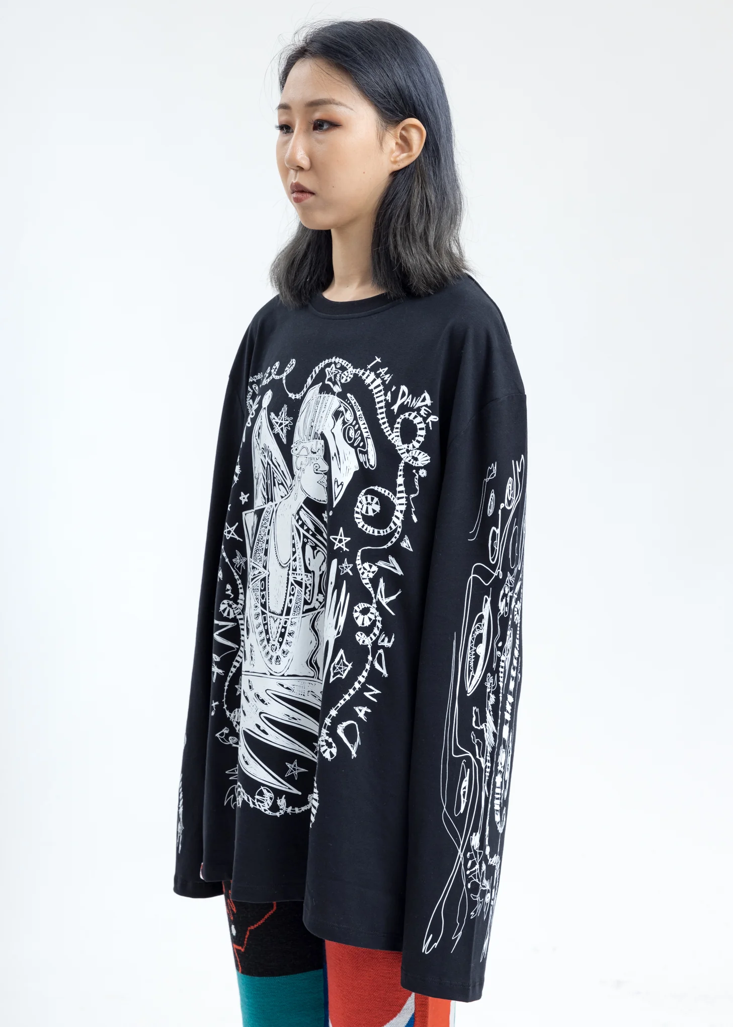 Black Screen Print Long Sleeve - Image 3