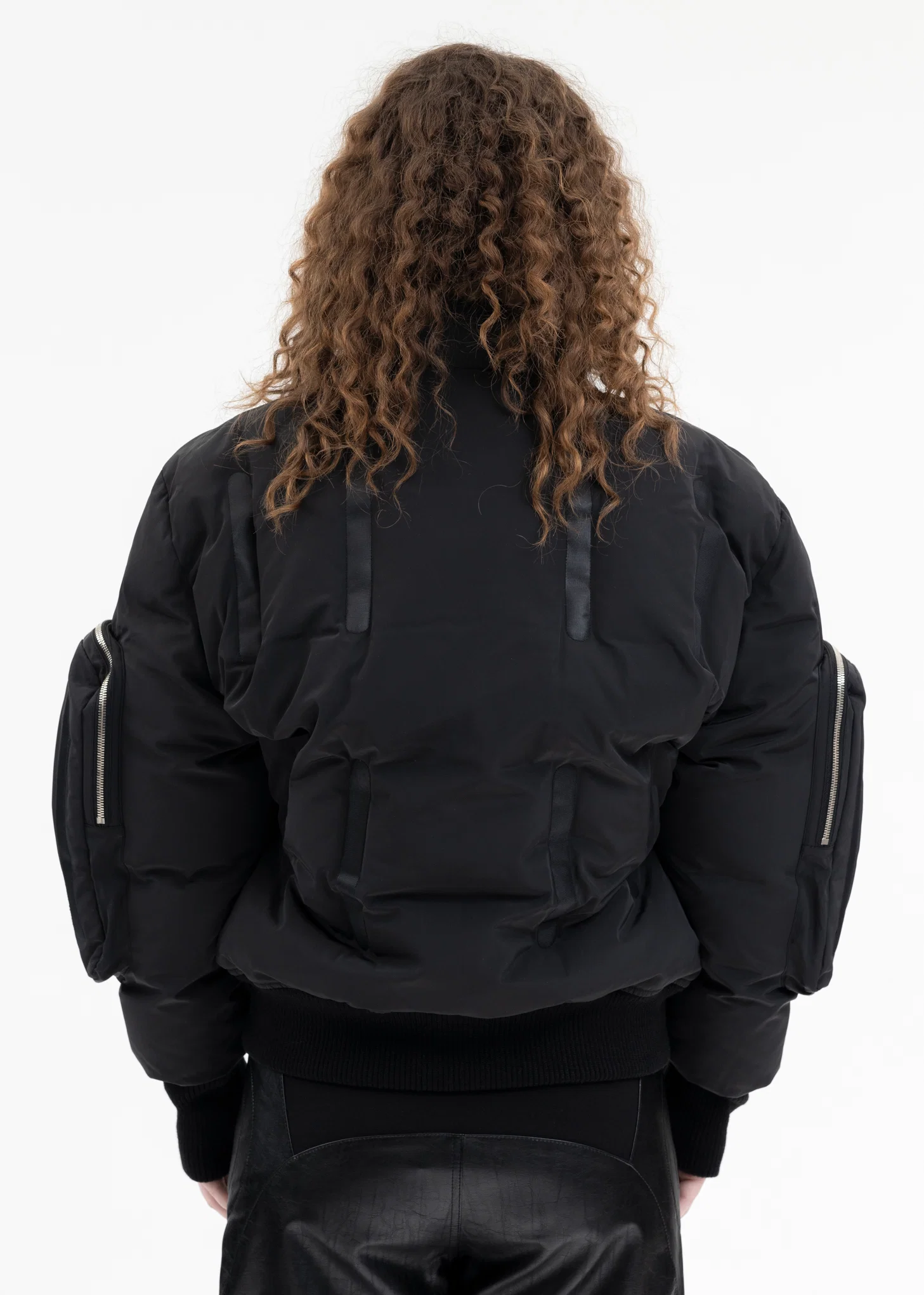 BLACK SEAM-SEALED DOUBLE FLIGHT JACKET - Image 2