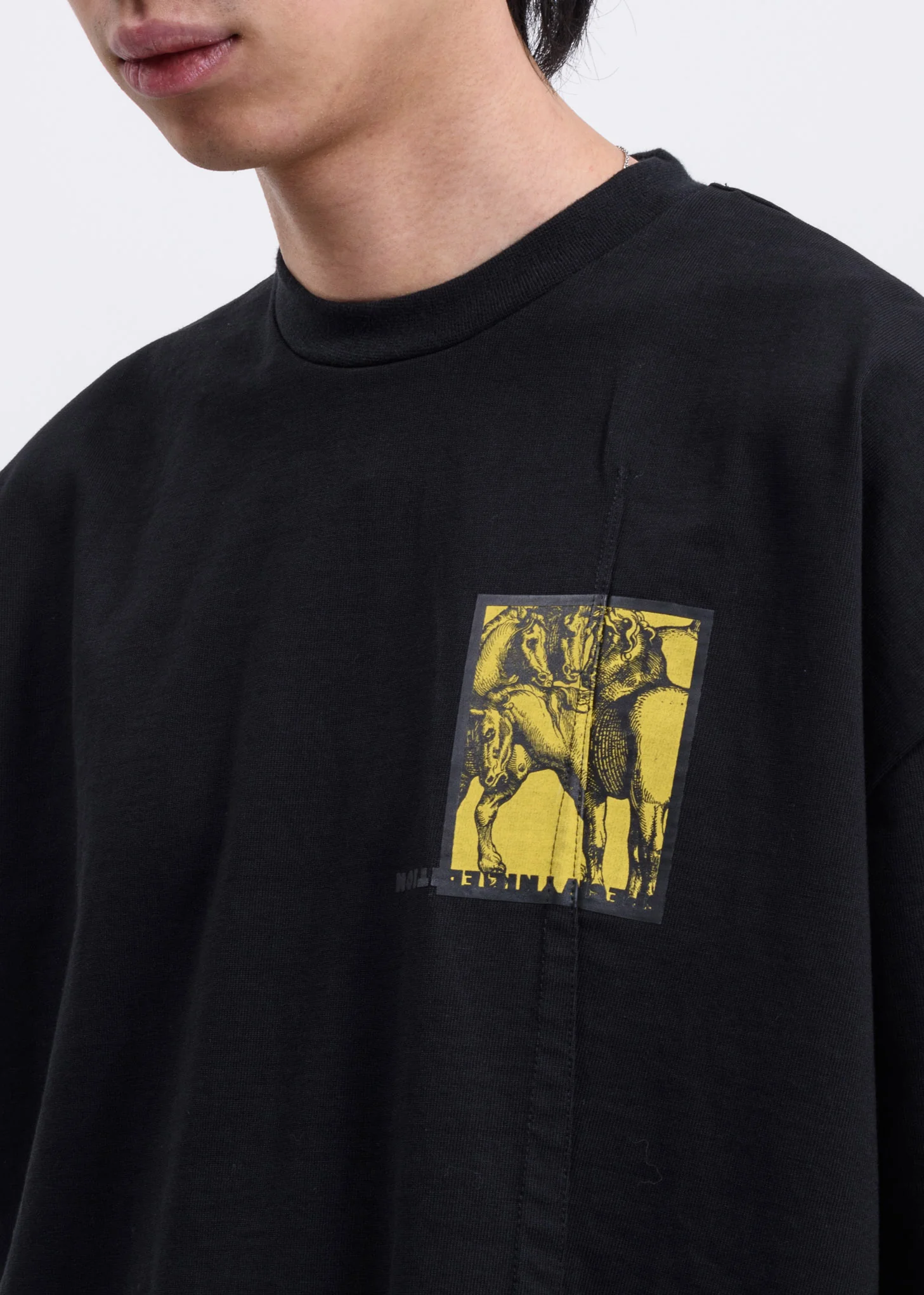 Black Second Cream Heavy Jersey T-Shirt - Image 3