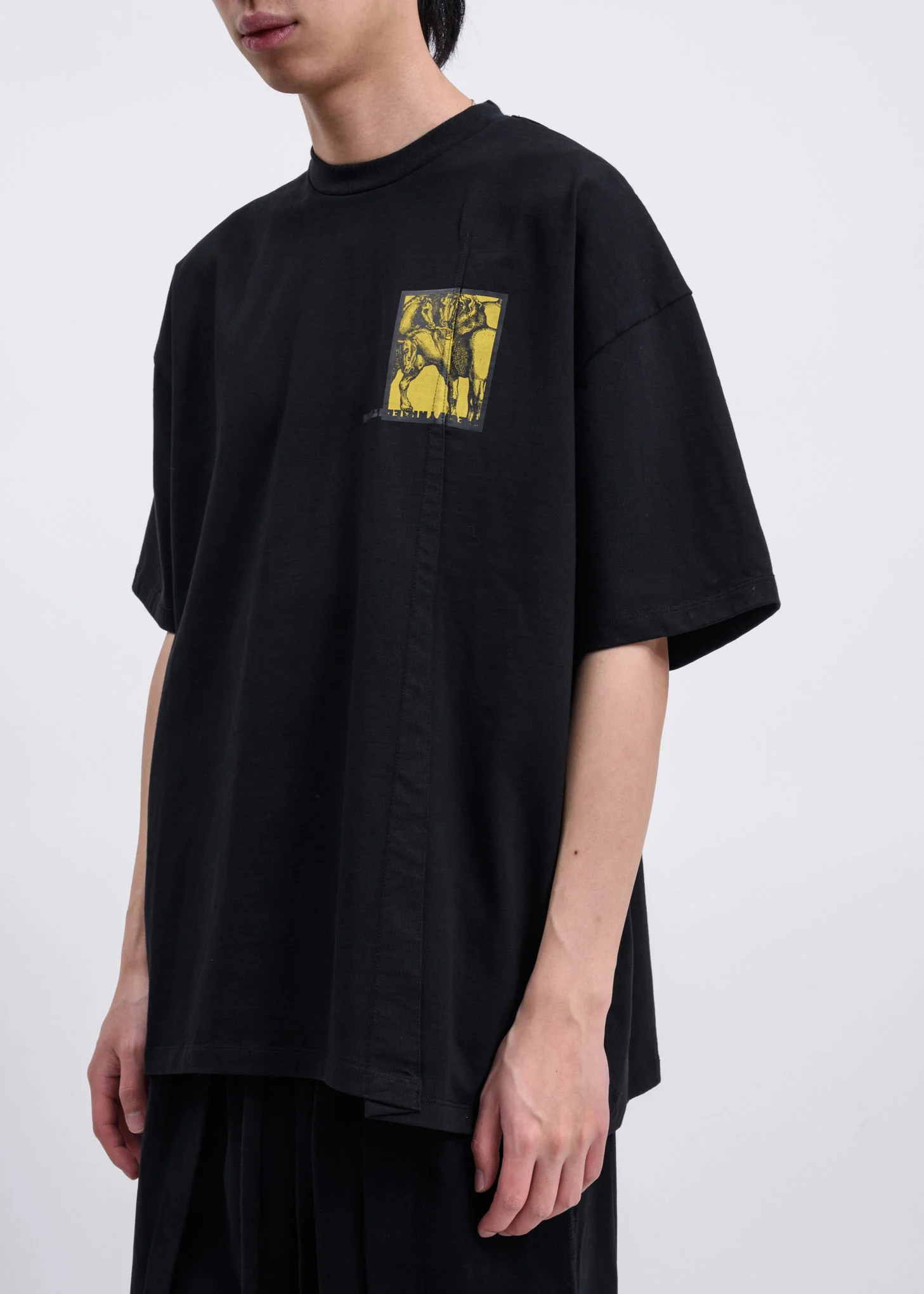 Black Second Cream Heavy Jersey T-Shirt - Image 4