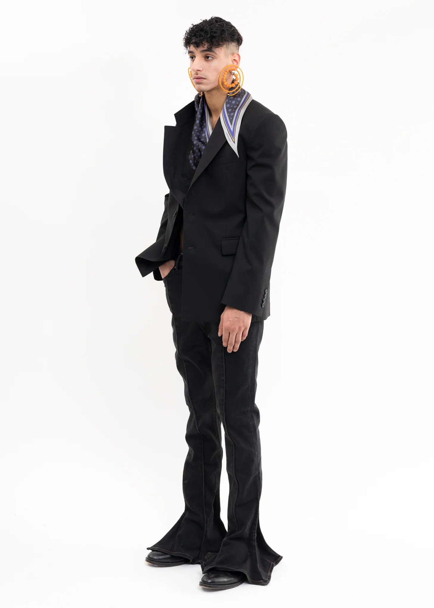 Black SECRET SCARF Blazer - Image 10