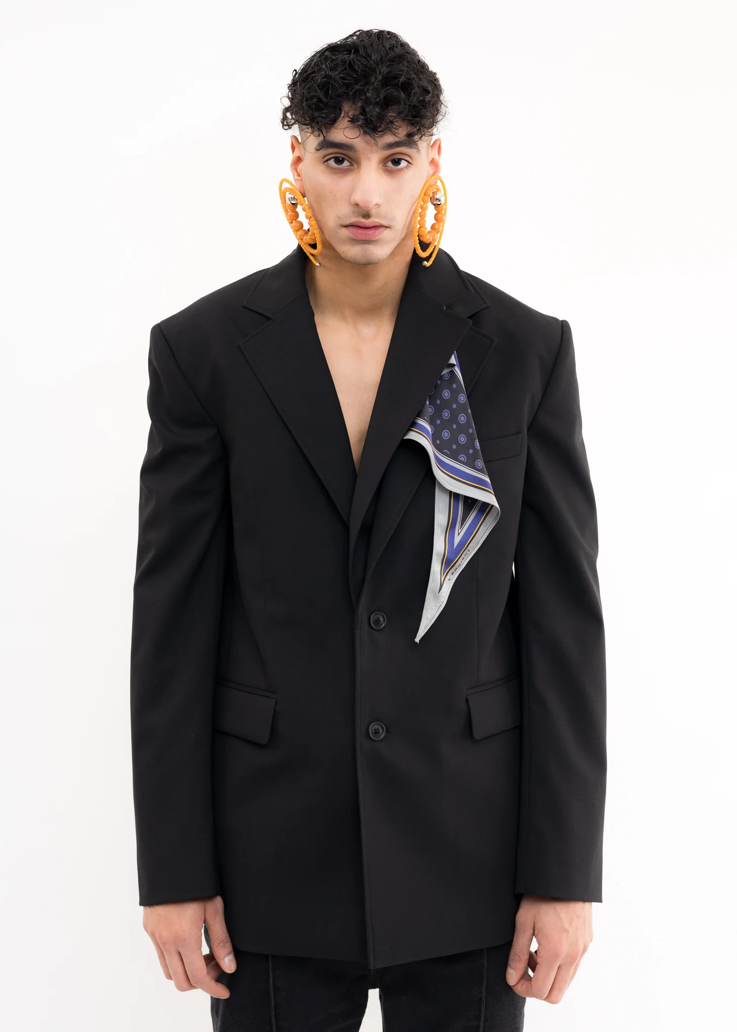 Black SECRET SCARF Blazer - Image 2