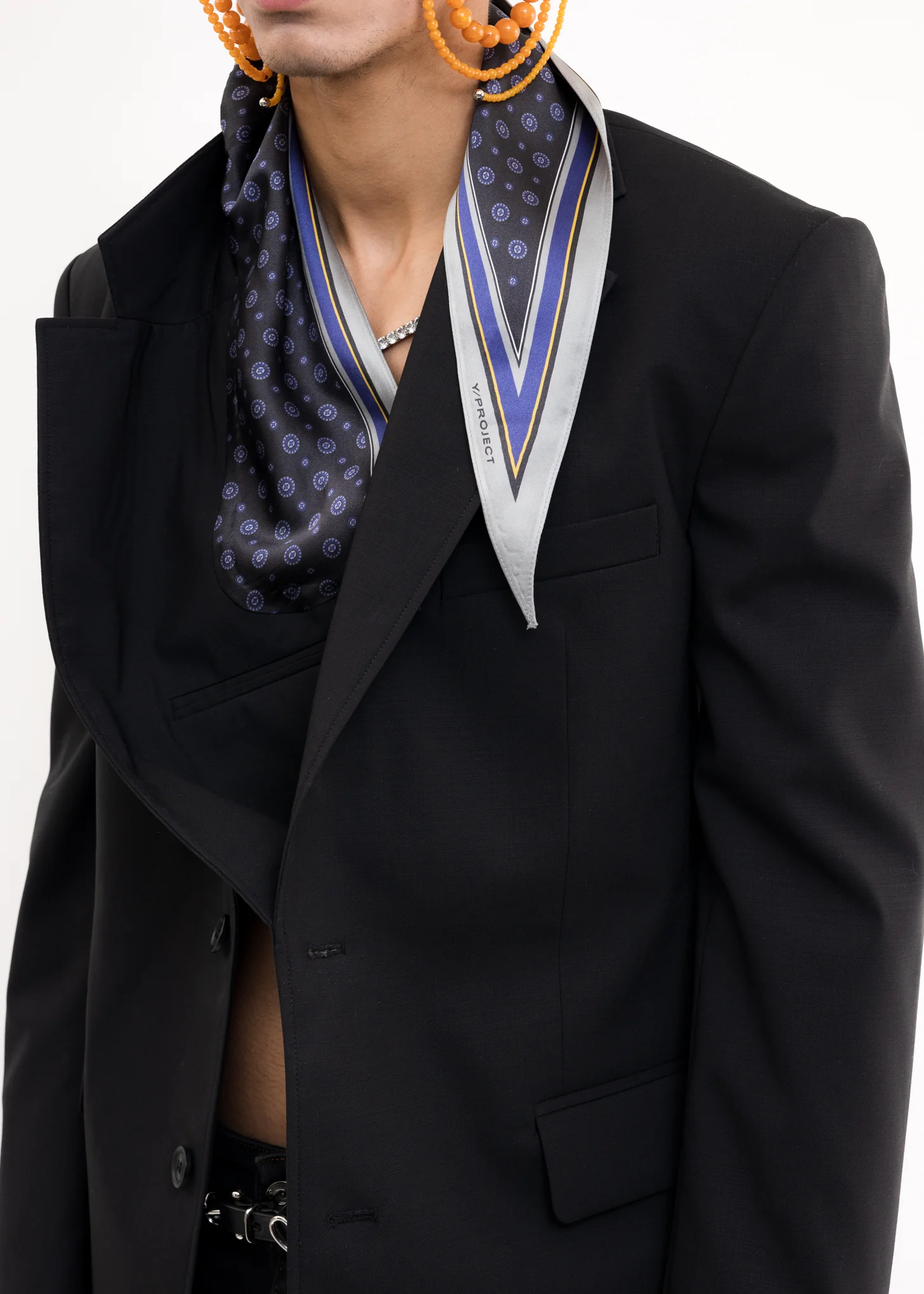 Black SECRET SCARF Blazer - Image 3