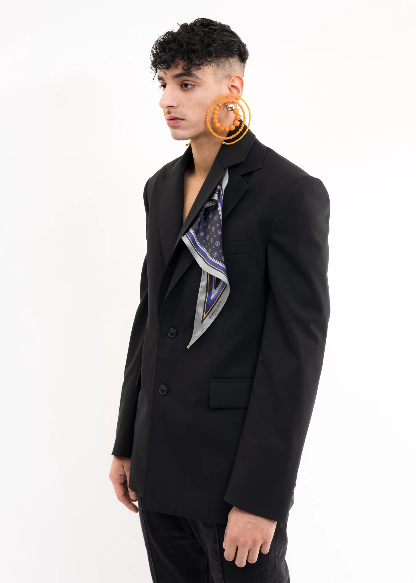 Black SECRET SCARF Blazer - Image 4
