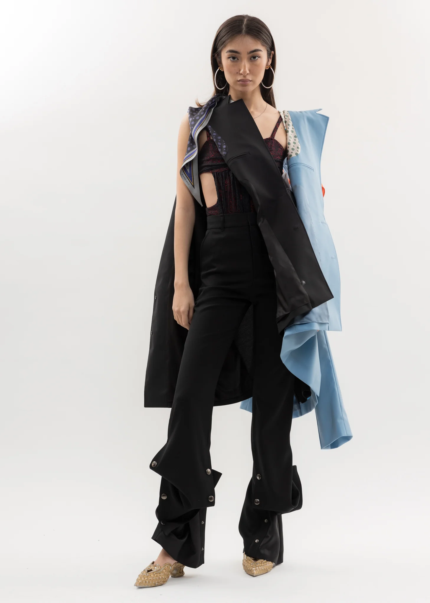 Black SECRET SCARF Blazer - Image 10