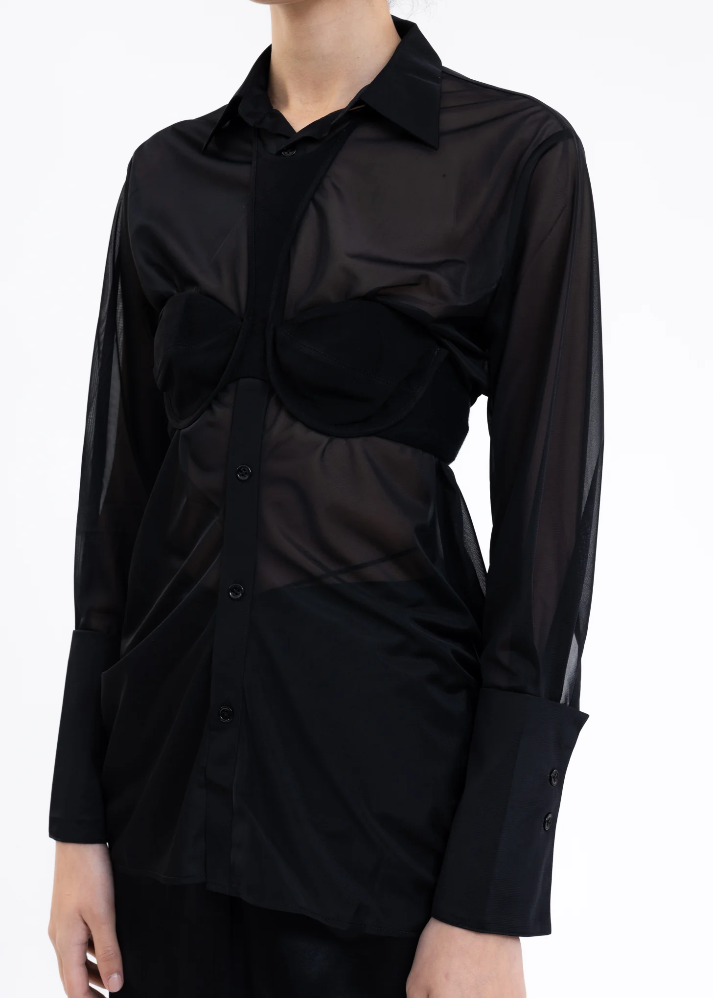 Black See Through Shirt - Image 3