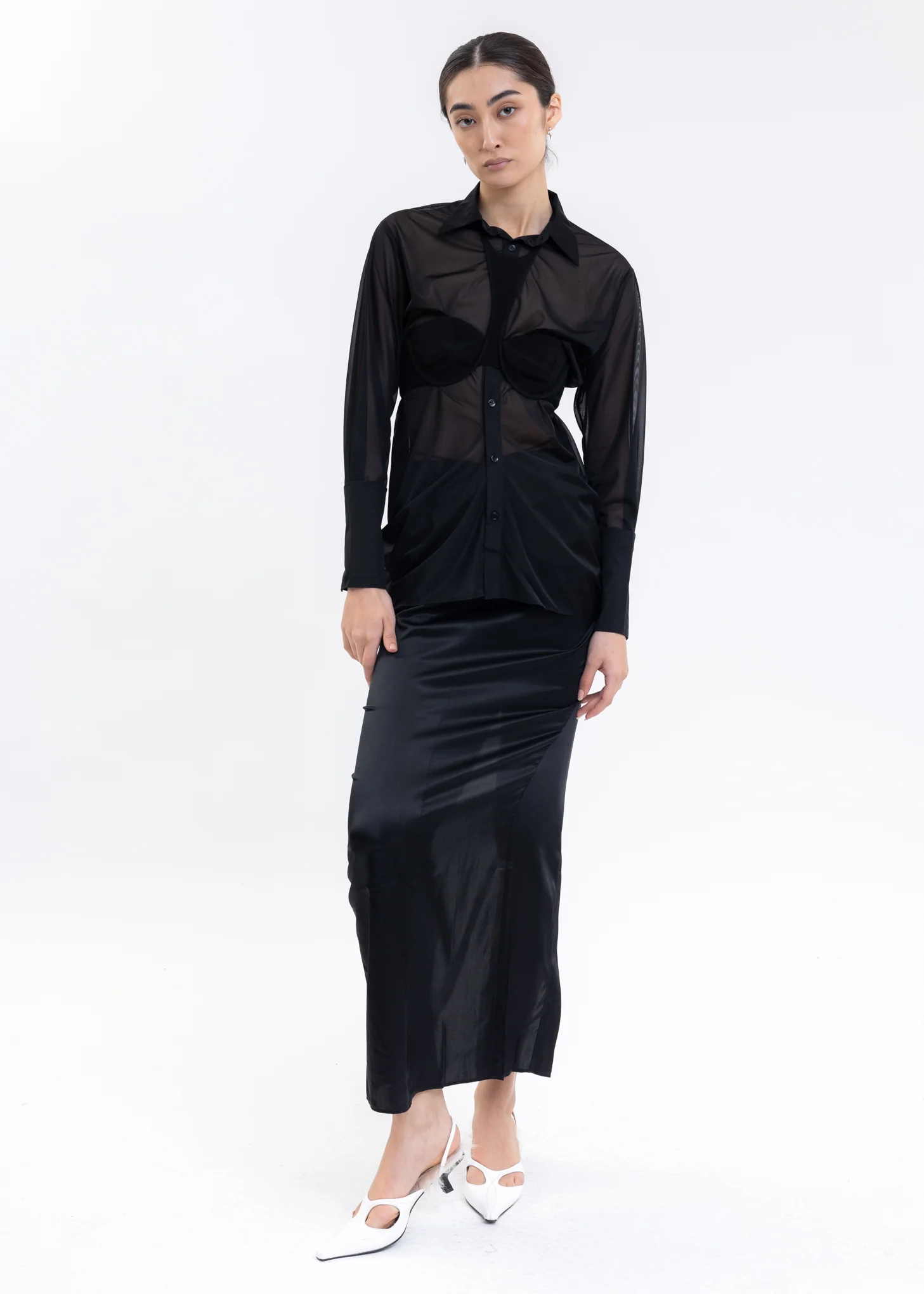 Black See Through Shirt - Image 4