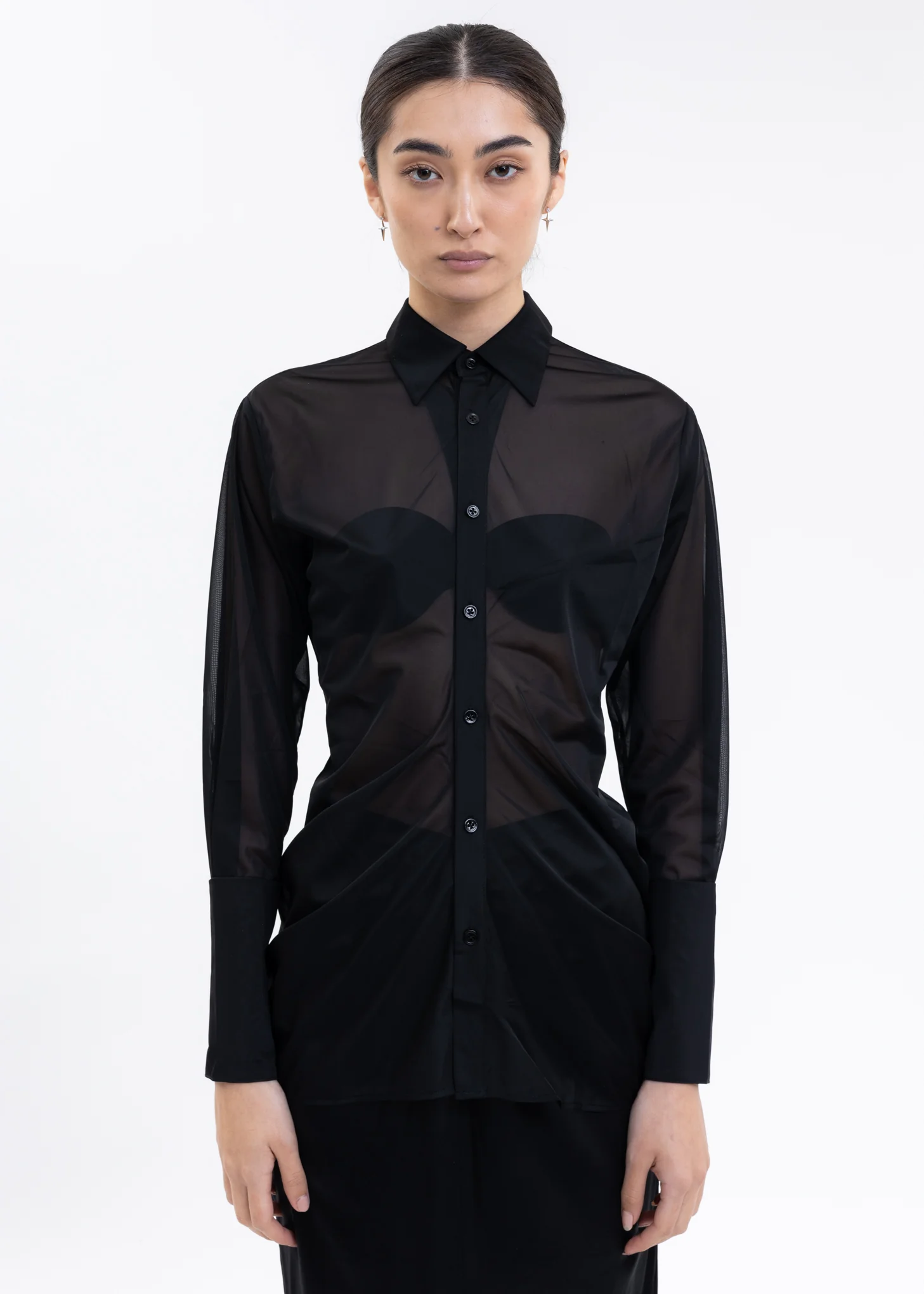 Black See Through Shirt - Image 5