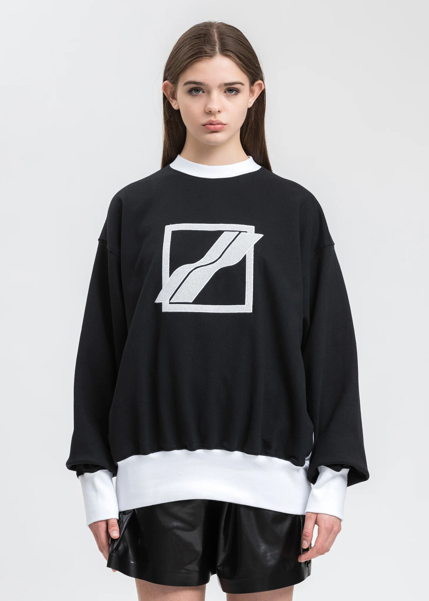 Black Sequin Logo Sweater