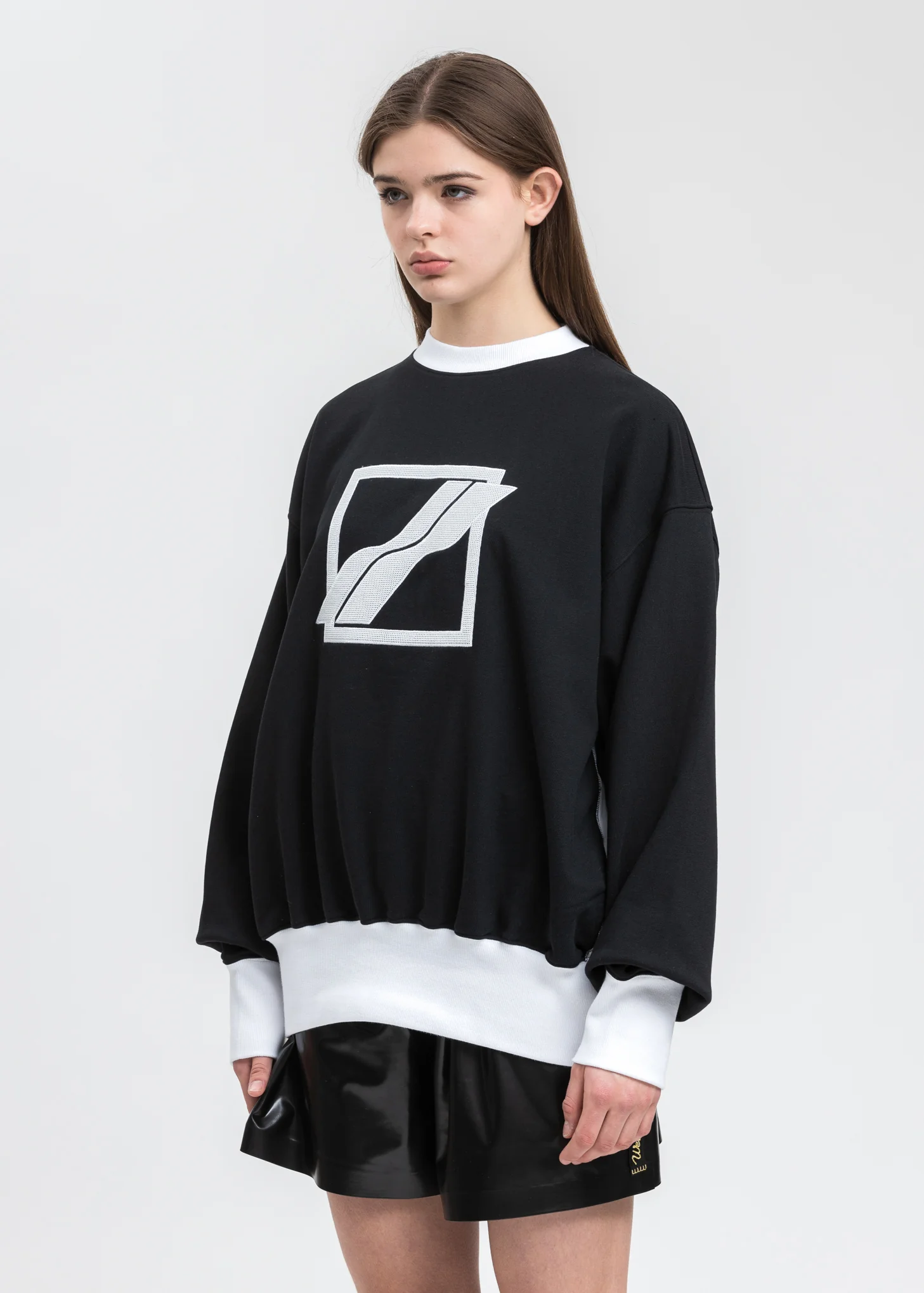 Black Sequin Logo Sweater - Image 2